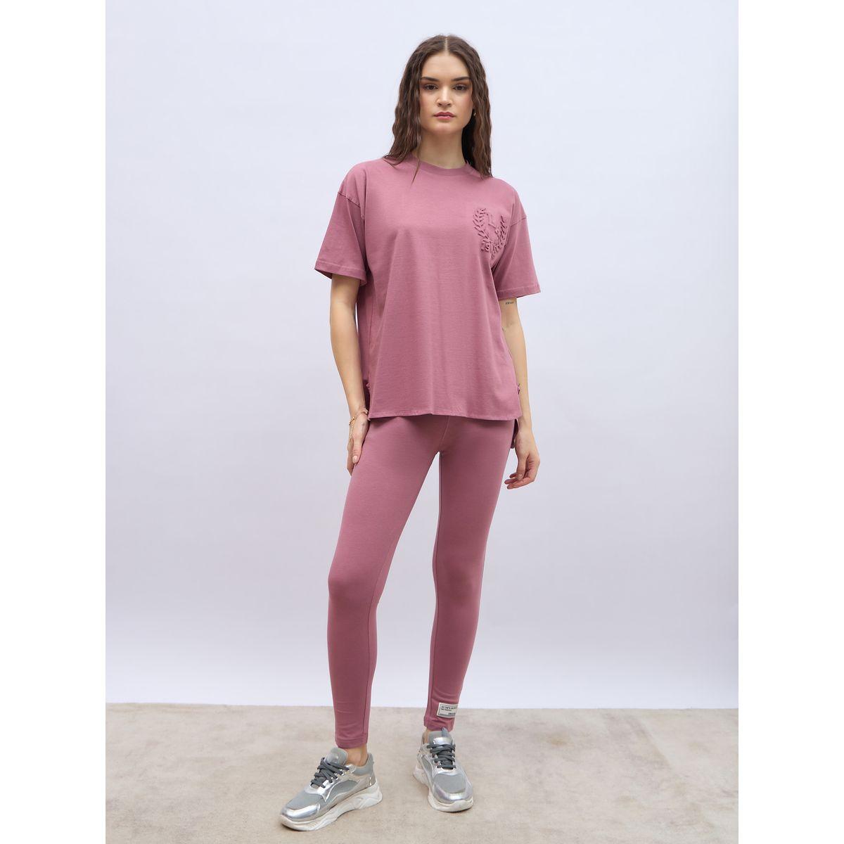 طقم منسق من ليقنز وتيشيرت بياقة دائرية-women-clothing-coordsets-image-2
