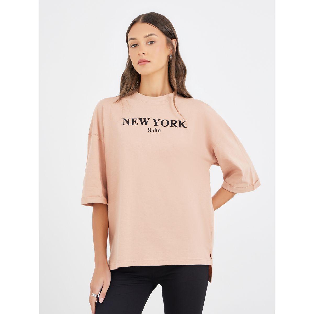 طقم منسق من ليقنز وتيشيرت فضفاض بتفاصيل مُطرزة-women-clothing-coordsets-image-3