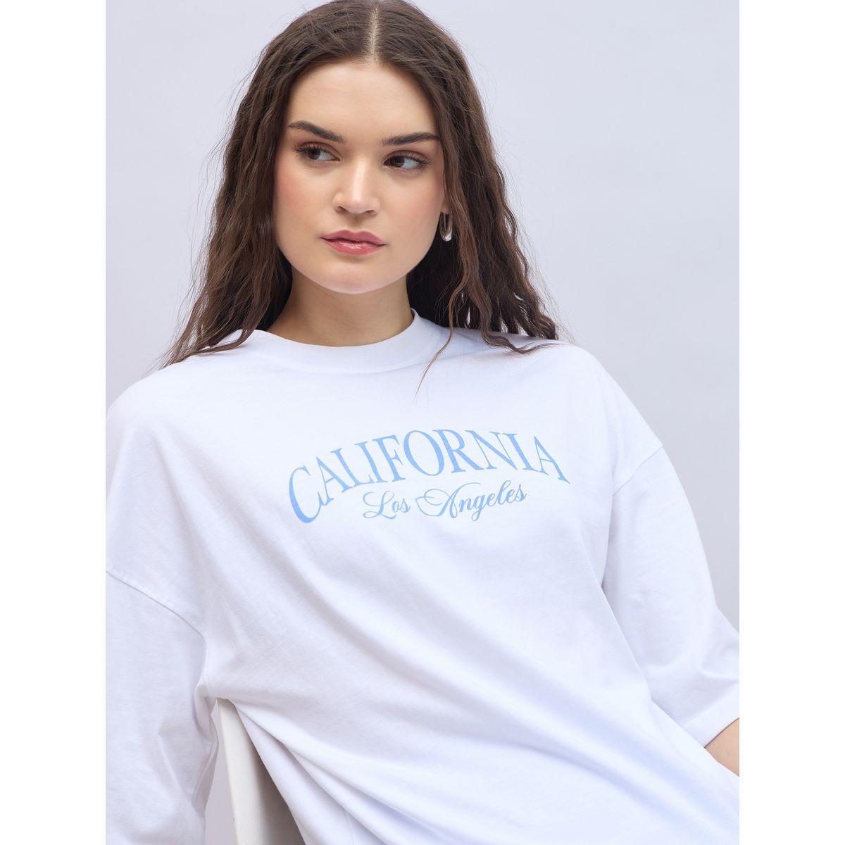 Styli Slogan Print Oversized T-Shirt and Flared Leggings Co-Ords-women-clothing-coordsets-image-4
