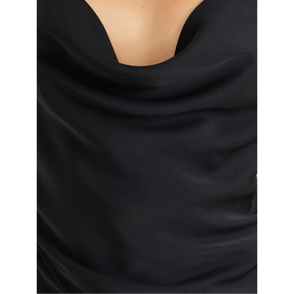بلوزة بياقة منسدلة وحافة غير متماثلة الطول-women-clothing-shirtsandblouses-blouses-image-3