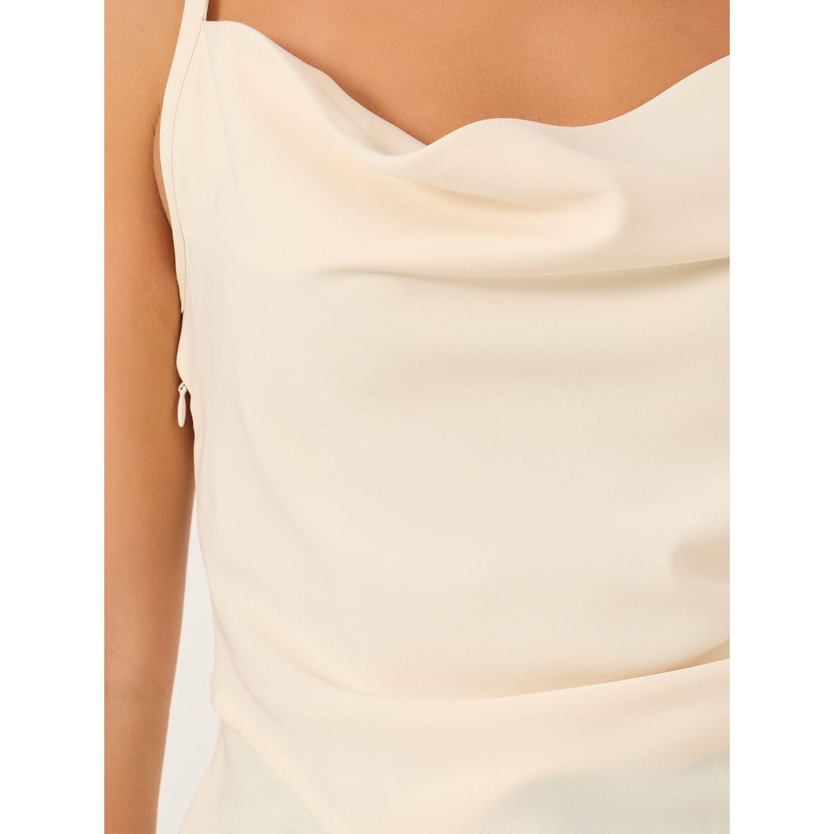 بلوزة بياقة منسدلة وحافة غير متماثلة الطول-women-clothing-shirtsandblouses-blouses-image-3