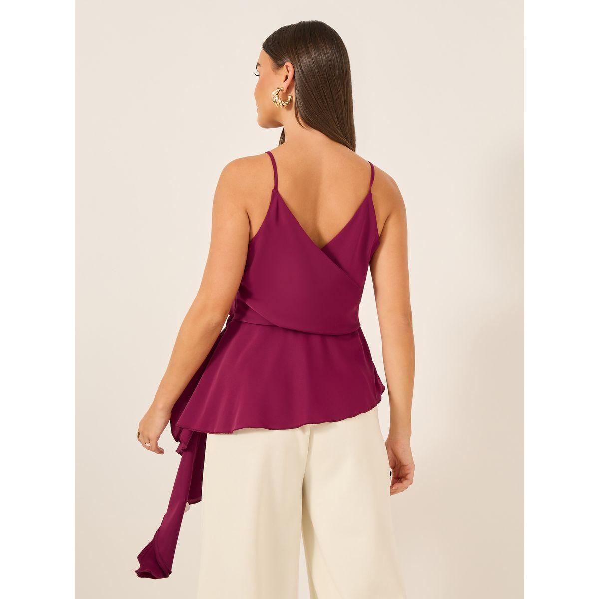 بلوزة بحمالات مع حافة غير متماثلة-women-clothing-shirtsandblouses-blouses-image-4