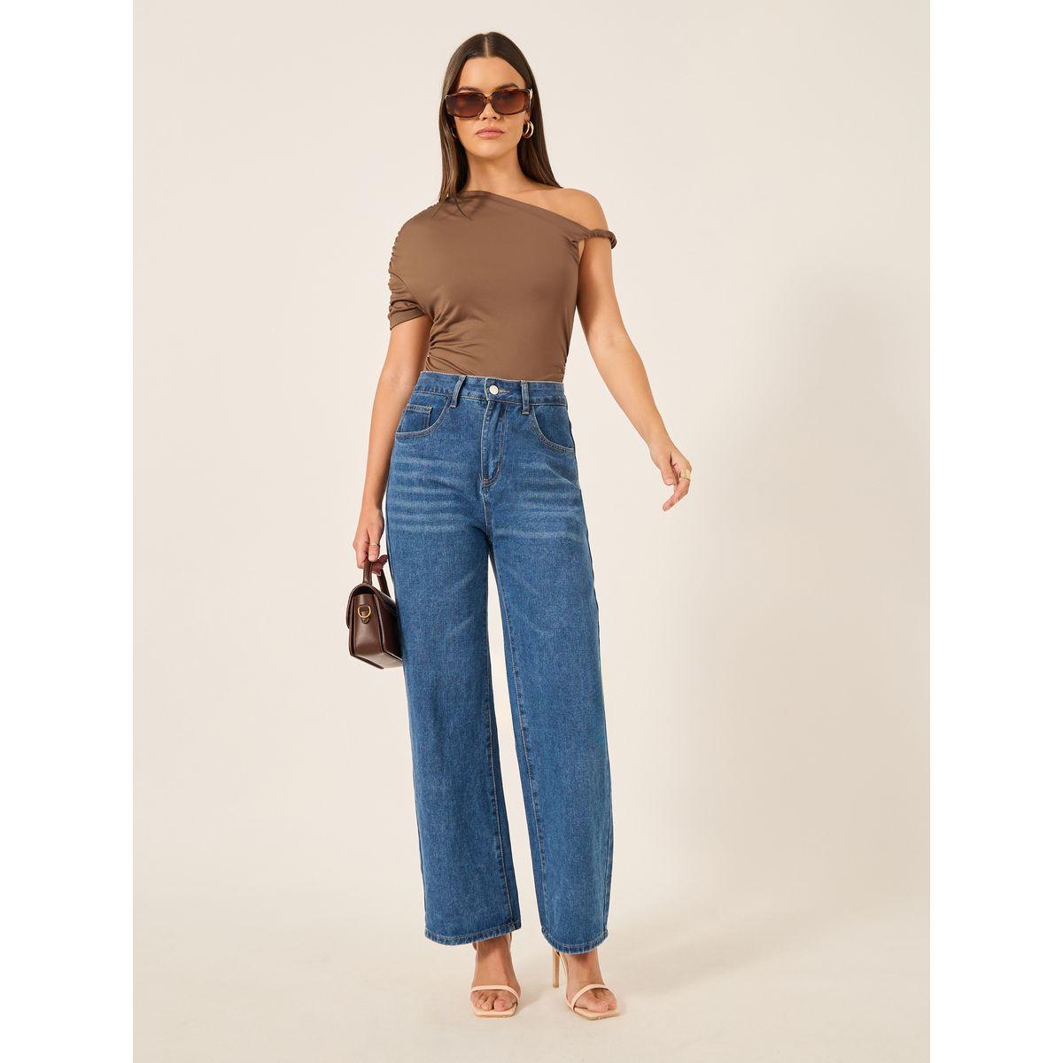 Styli Asymmetric Neck One Shoulder Bodysuit with Gathered Detail-women-clothing-shirtsandblouses-blouses-image-2