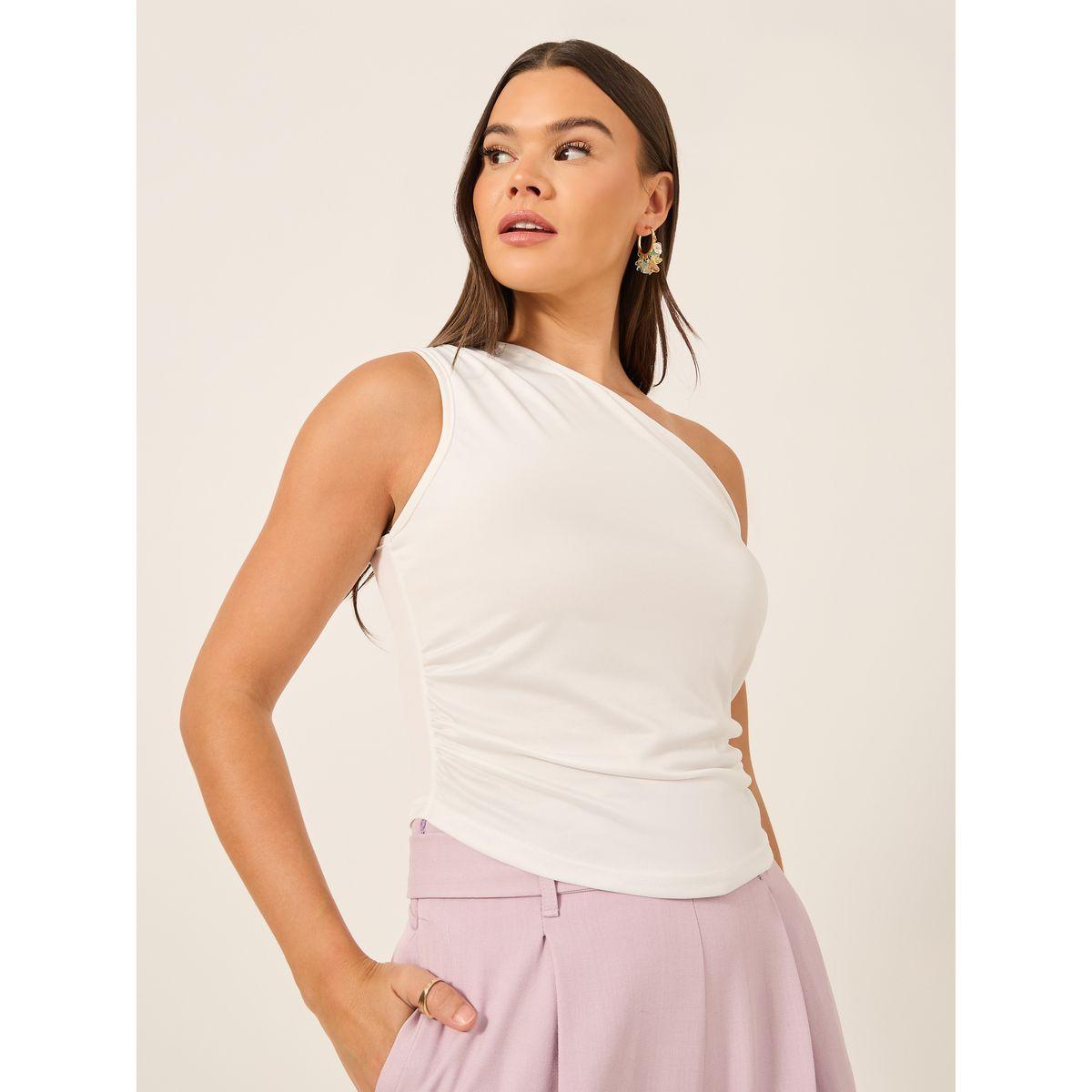 بلوزة سادة بتفاصيل كتف واحد-women-clothing-shirtsandblouses-blouses-image-4