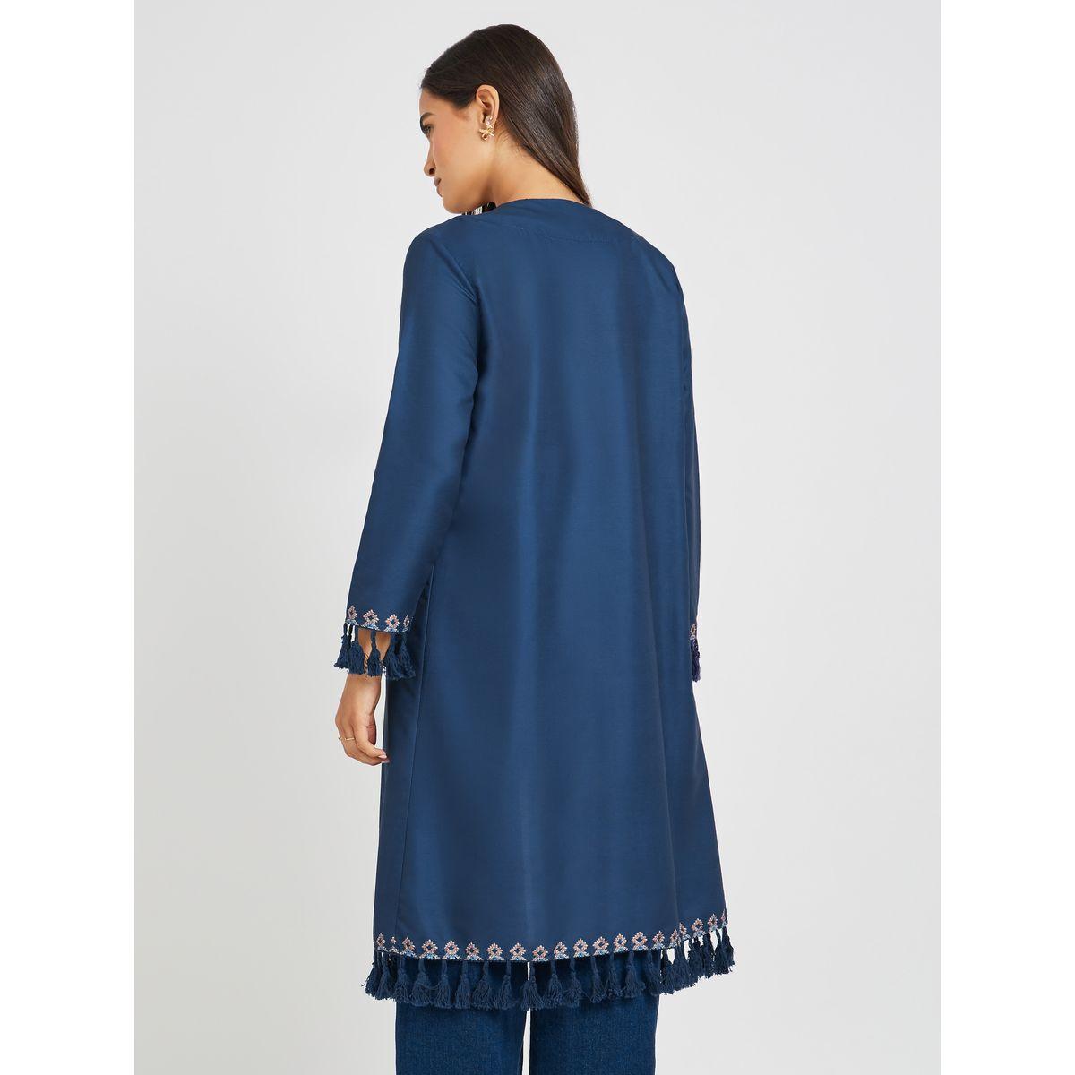 Styli Embroidered Midi Length Abaya with Tassel Trim-women-arabicclothing-abayas-image-4