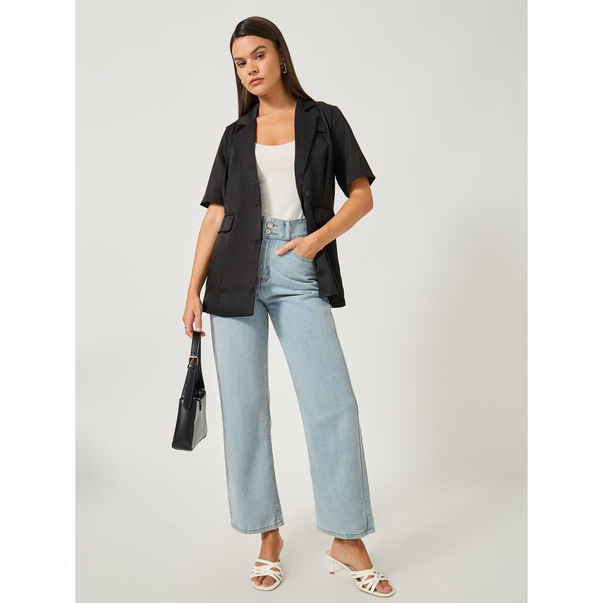 Styli Regular Fit Short Sleeve Notch Label Blazer-women-clothing-coatsandjackets-blazers-image-2