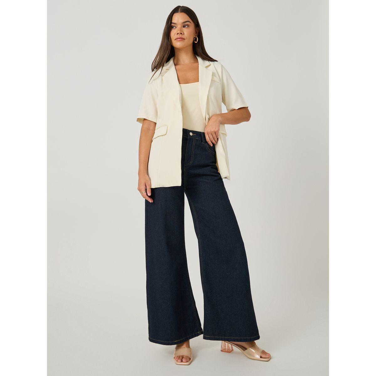 بليزر بقصة عادية وأكمام قصيرة-women-clothing-coatsandjackets-blazers-image-2