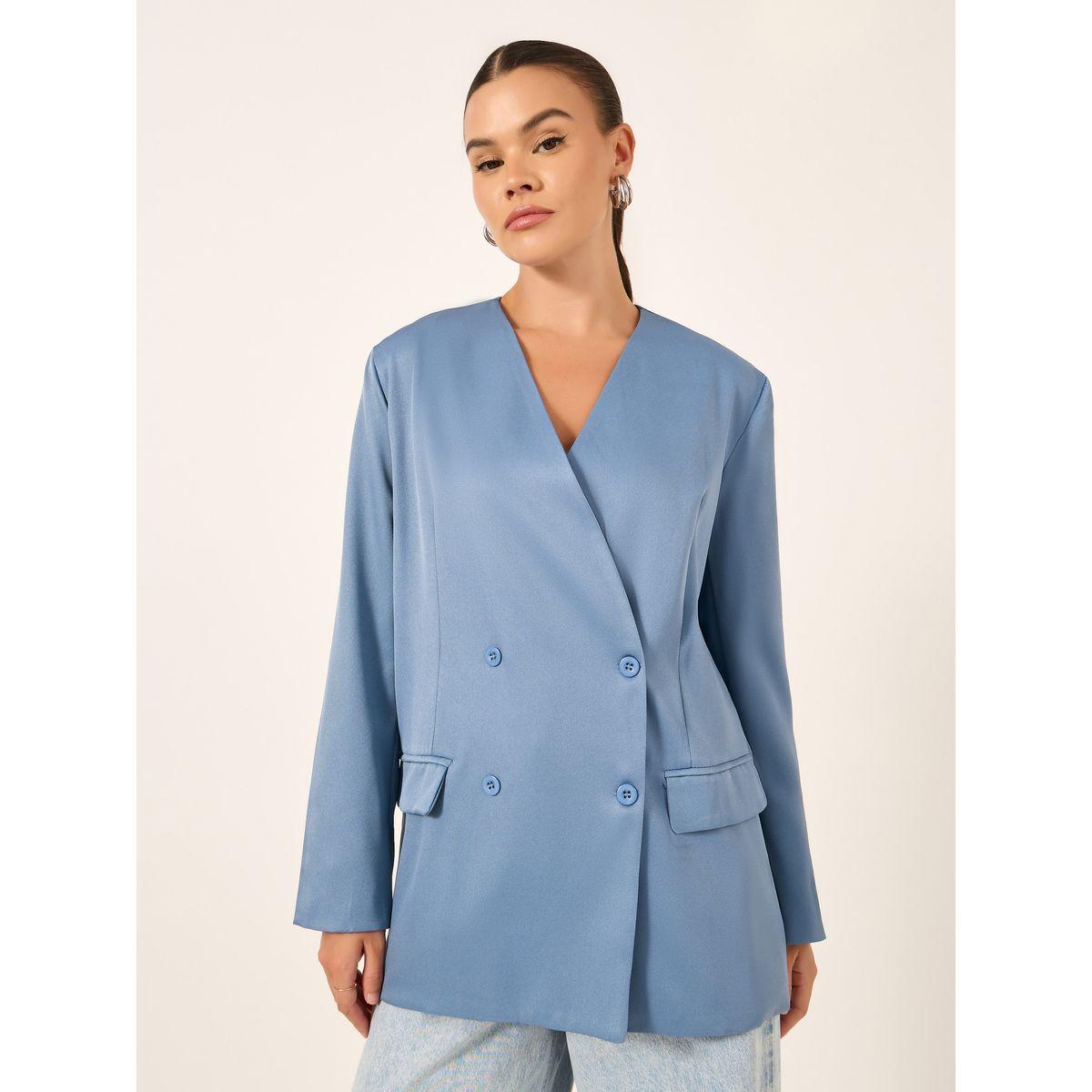 Styli Solid Regular Fit Regular Length Double Breasted Blazer-women-clothing-coatsandjackets-blazers-image-3