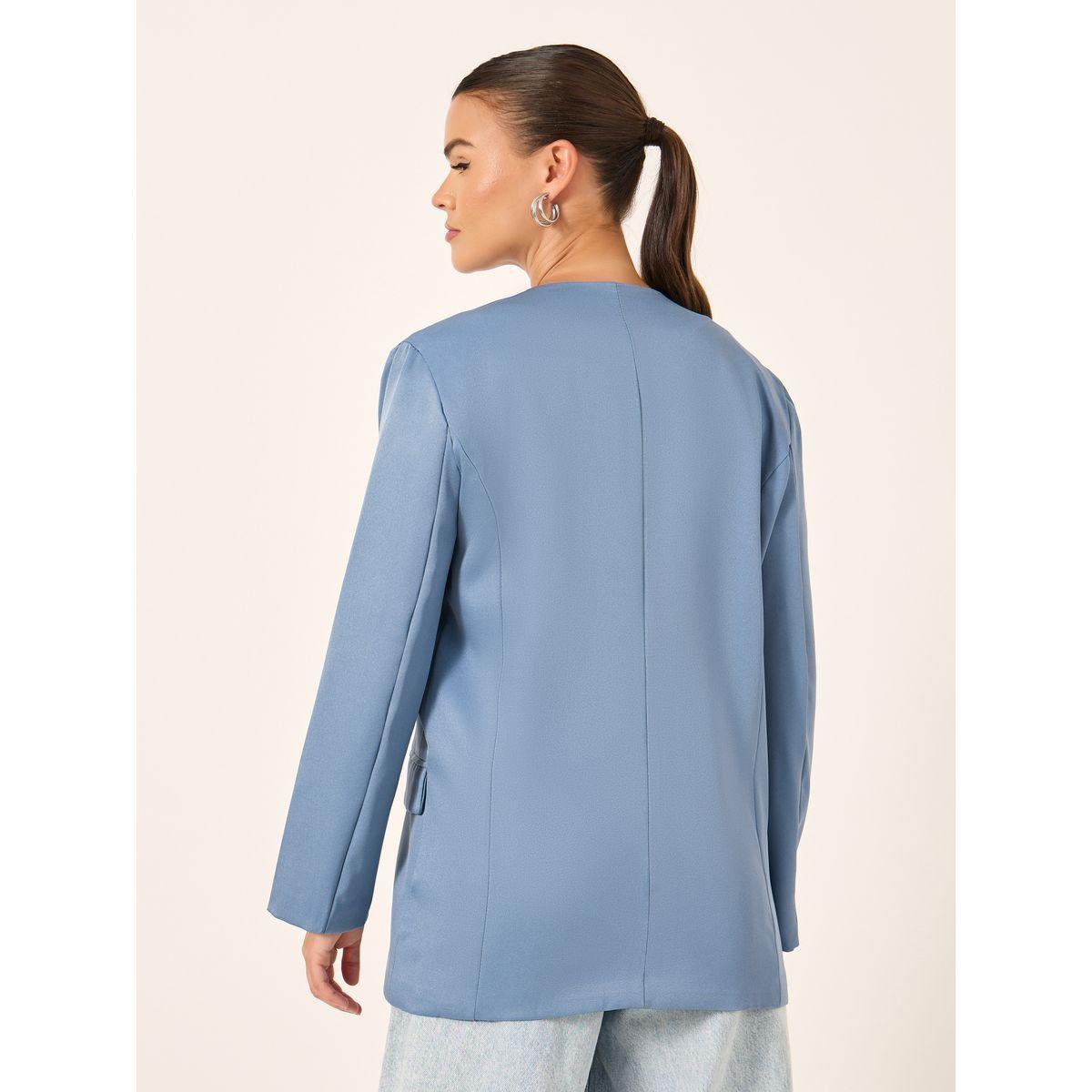 Styli Solid Regular Fit Regular Length Double Breasted Blazer-women-clothing-coatsandjackets-blazers-image-5