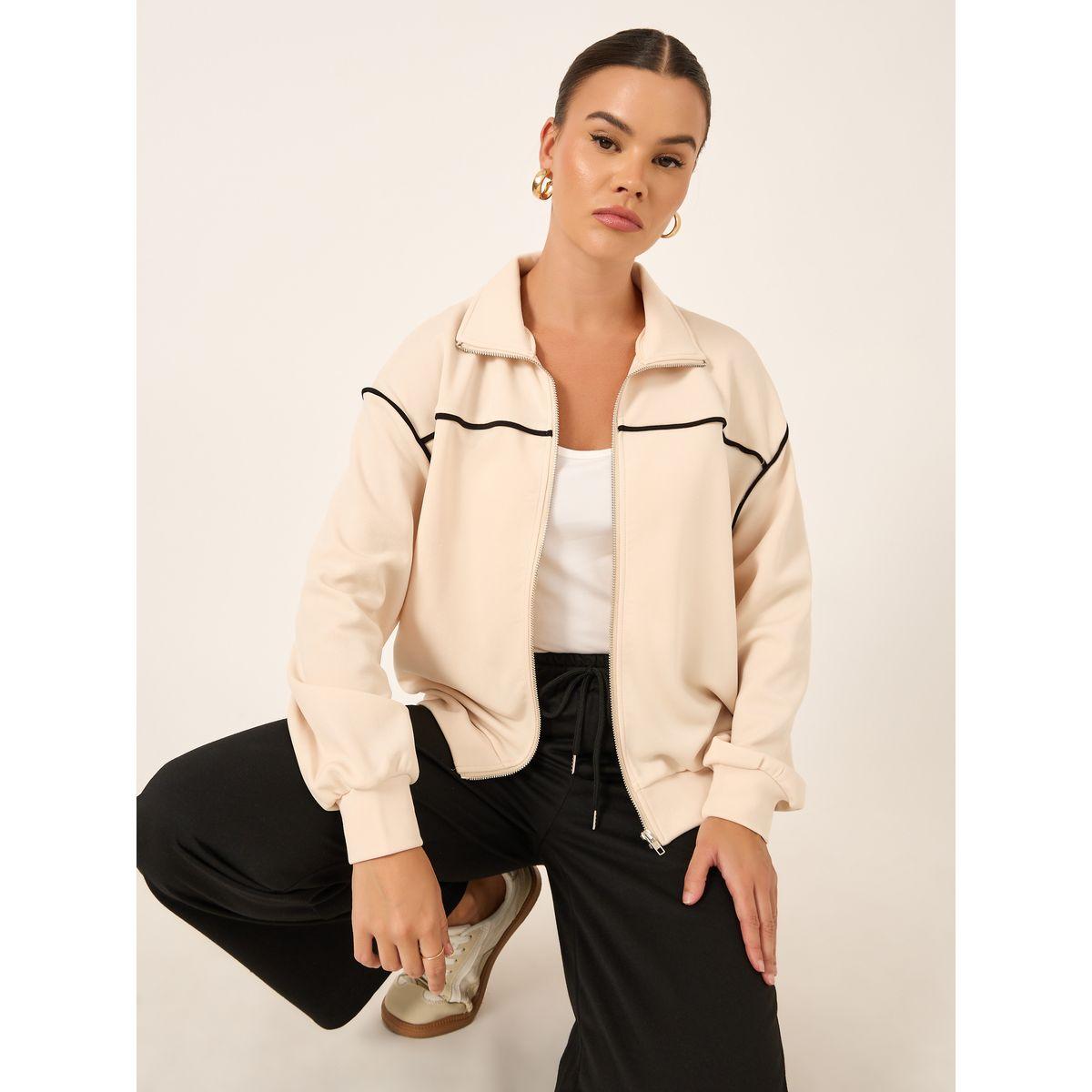 جاكيت بومبر بقصة عادية وتفاصيل مُتباينة-women-winterwear-coatsandjackets-jackets-image-1