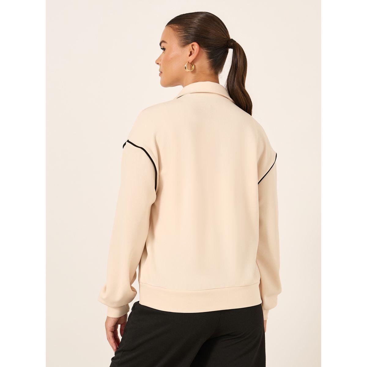 Styli Contrast Trim Regular Fit Regular Length Bomber Jacket-women-winterwear-coatsandjackets-jackets-image-6