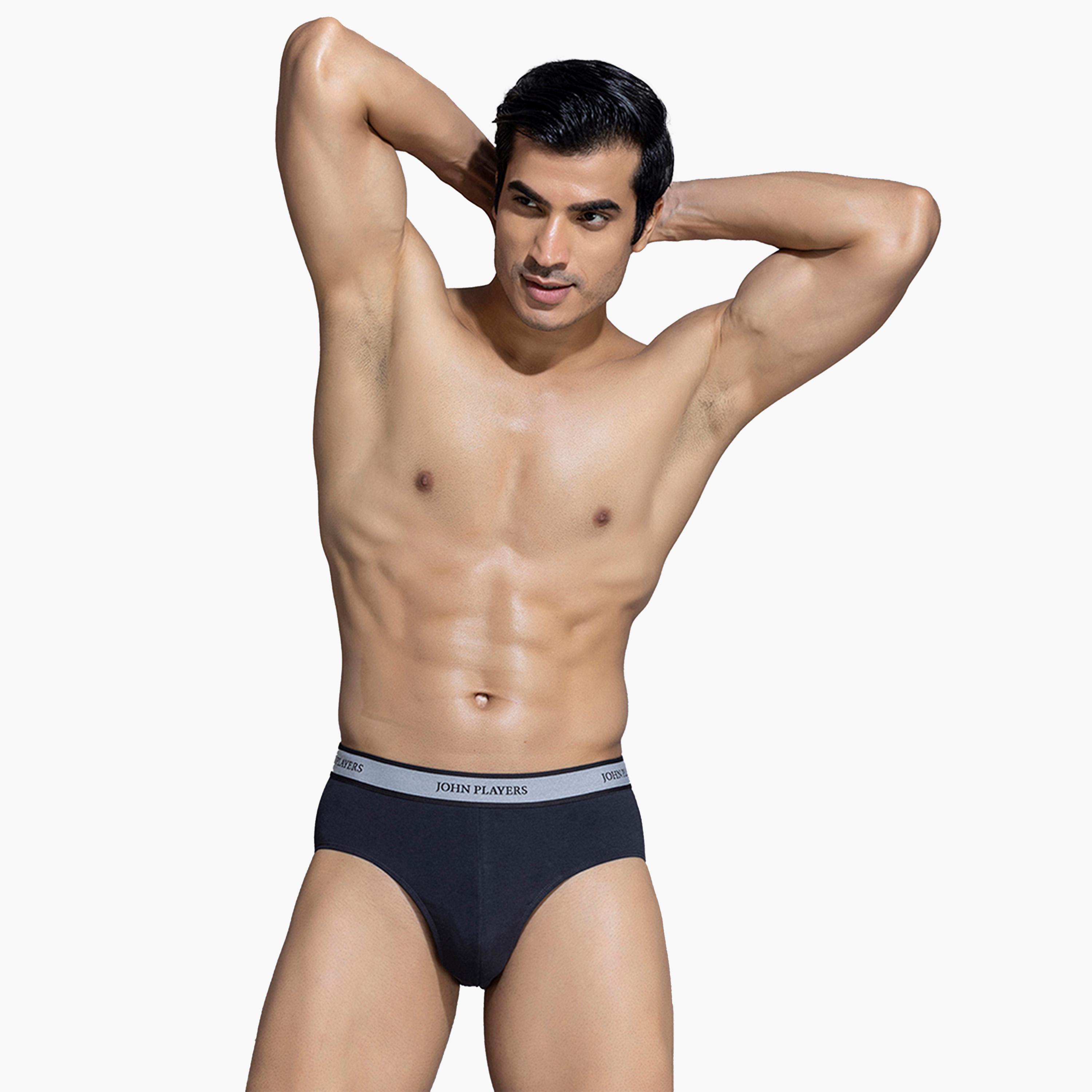 جزن بلير × ستايلي - طقم قطعتين - سروال داخلي بحزام خصر بتفاصيل شعار-men-clothing-innerwear-underwear-image-11