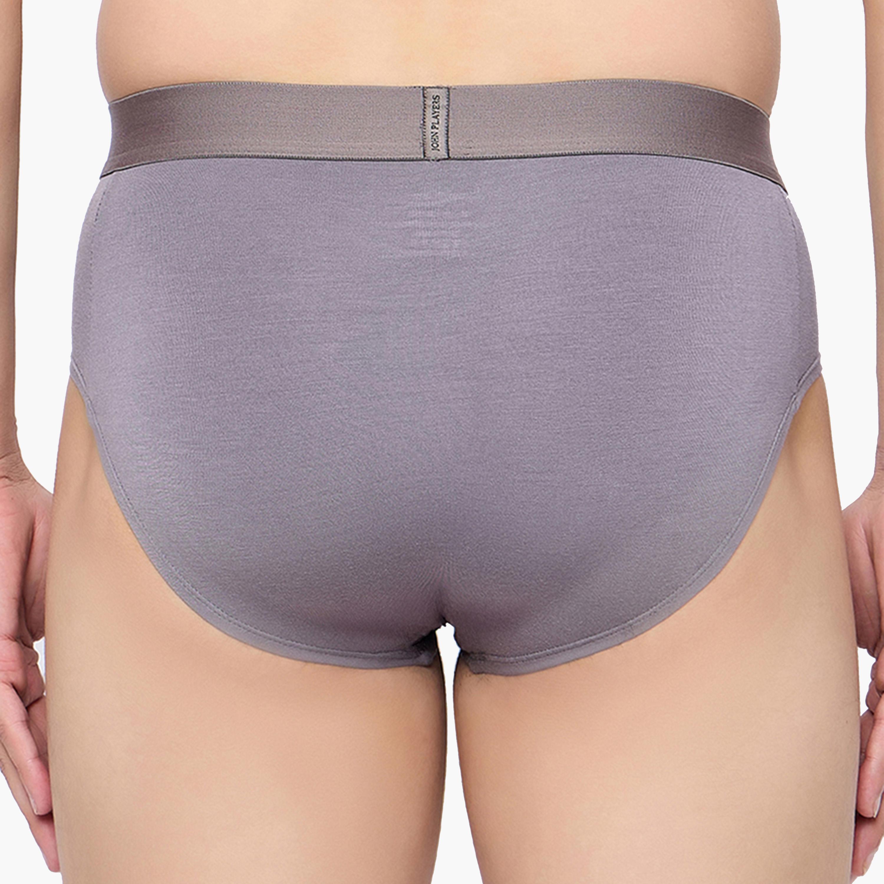 جزن بلير × ستايلي - طقم قطعتين - سروال داخلي بحزام خصر بتفاصيل شعار-men-clothing-innerwear-underwear-image-5