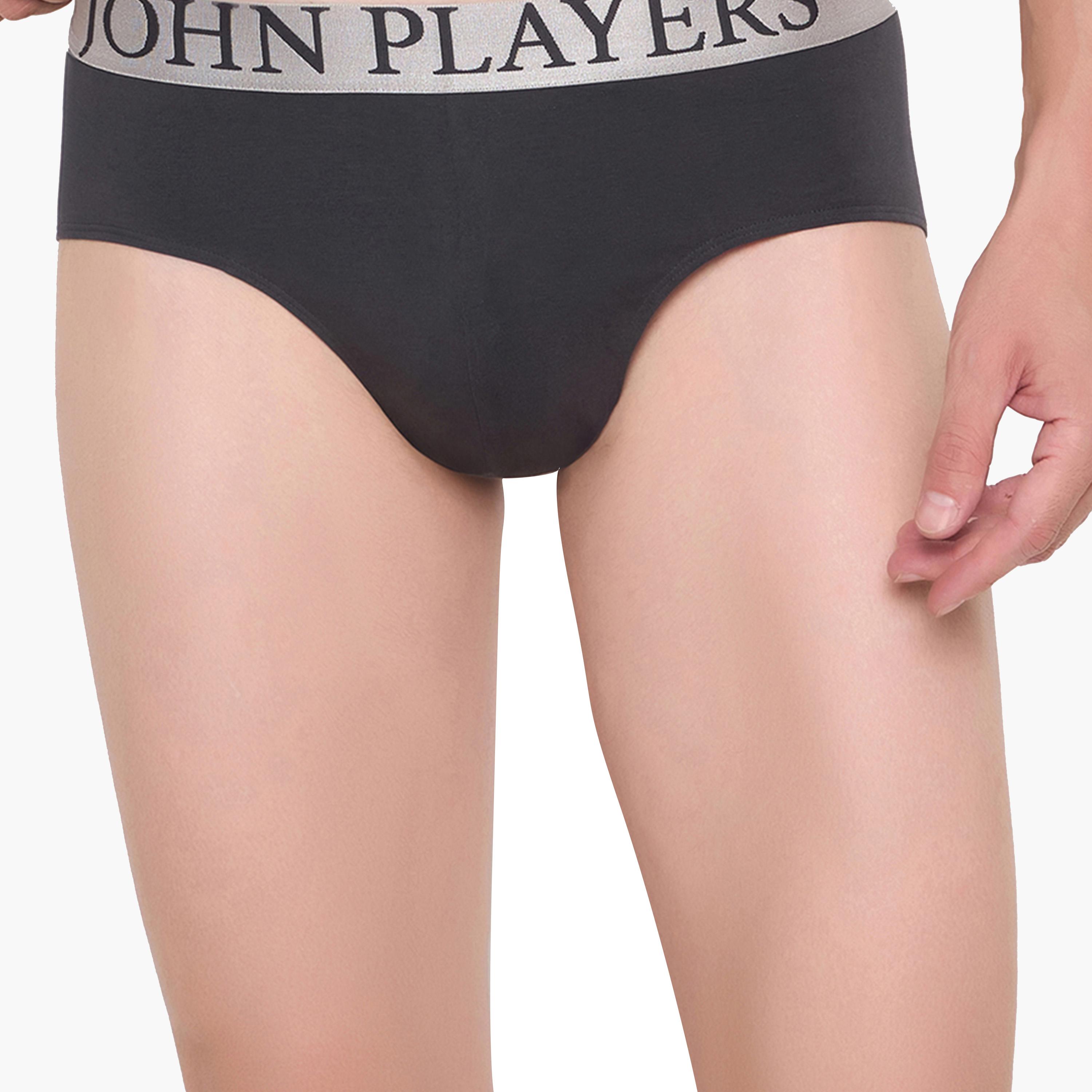 John Player X Styli Pack of 2 - Logo Print Waistband Briefs-men-clothing-innerwear-underwear-image-2