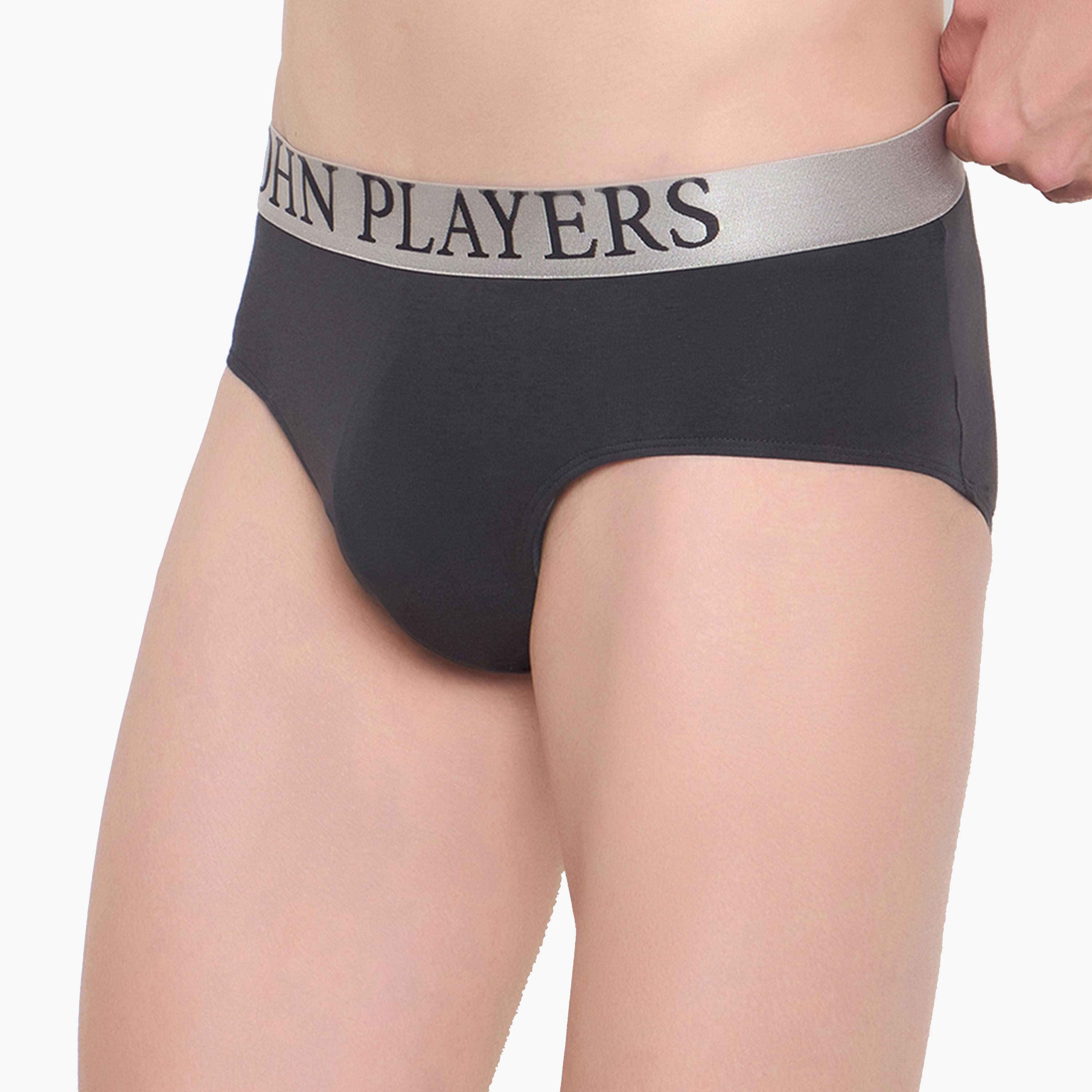 جزن بلير × ستايلي - طقم قطعتين - سروال داخلي بحزام خصر بطبعة شعار-men-clothing-innerwear-underwear-image-3