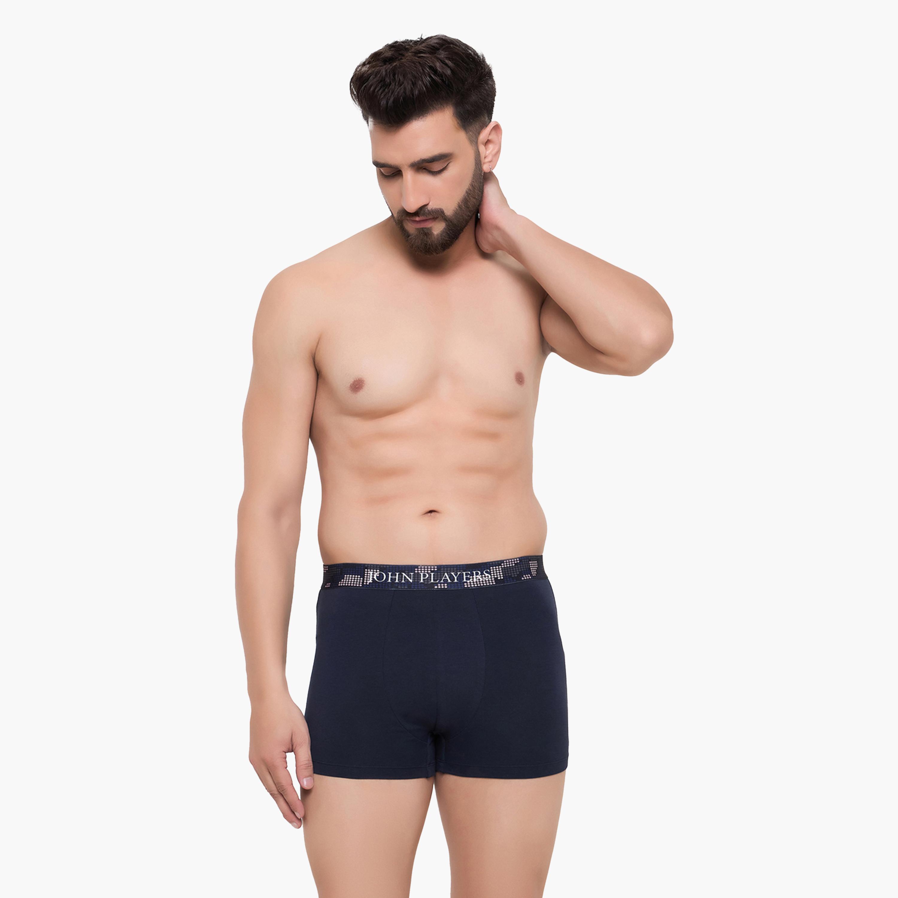 جزن بلير × ستايلي - طقم قطعتين - شورت داخلي سادة بخصر مطبوع-men-clothing-innerwear-underwear-image-2