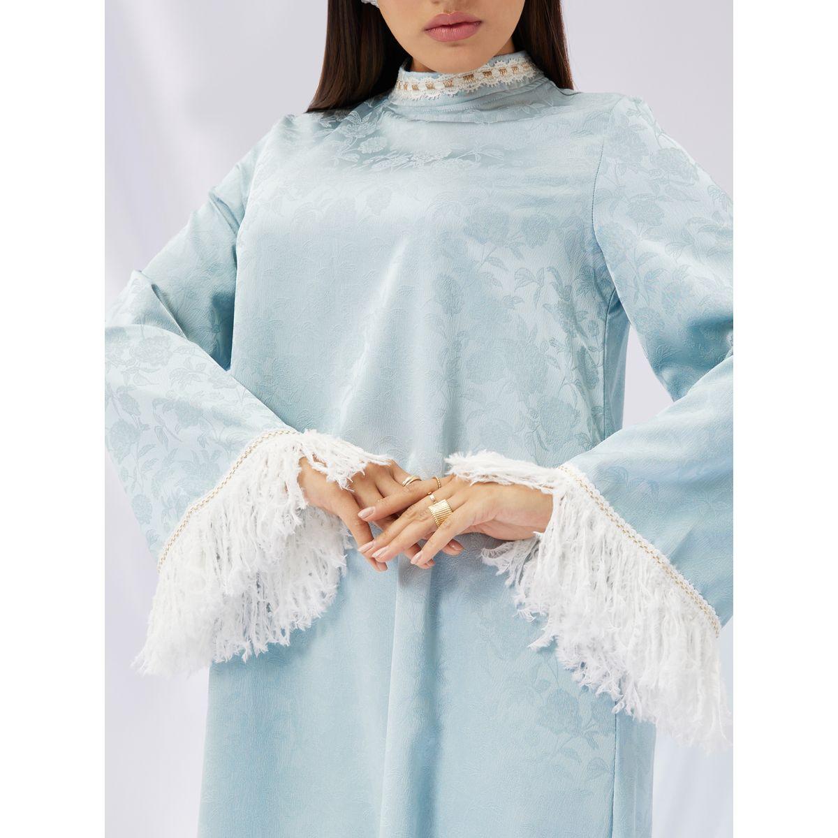 جلابية جاكار بياقة قائمة وشراشيب-women-arabicclothing-jalabiyas-image-4