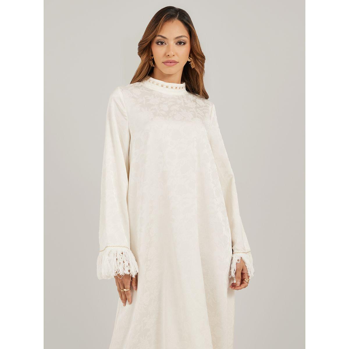 جلابية جاكار بياقة قائمة وشراشيب-women-arabicclothing-jalabiyas-image-3