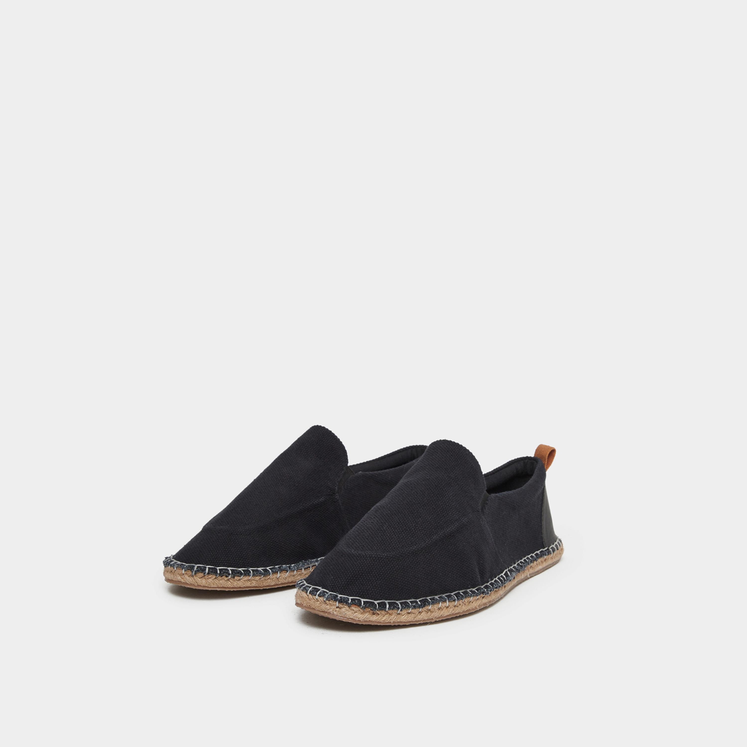 Styli Men Black Canvas Slip-On Espadrille-men-shoes-loafersandmoccasins-image-1