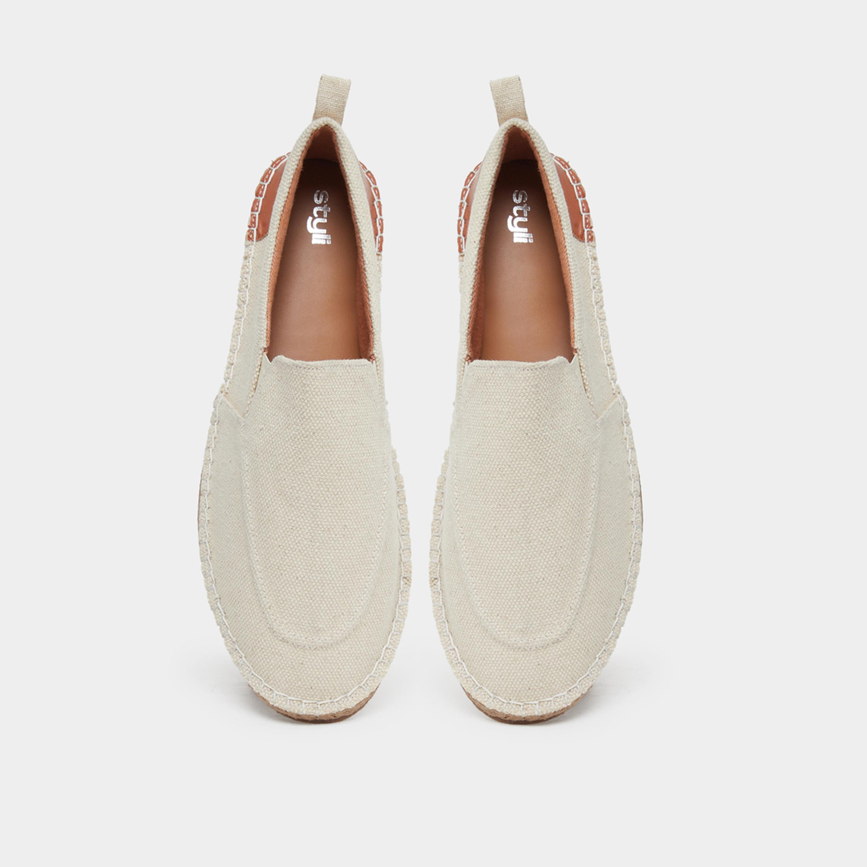 Styli Men Off White Canvas Slip-On Espadrille-men-shoes-loafersandmoccasins-image-5