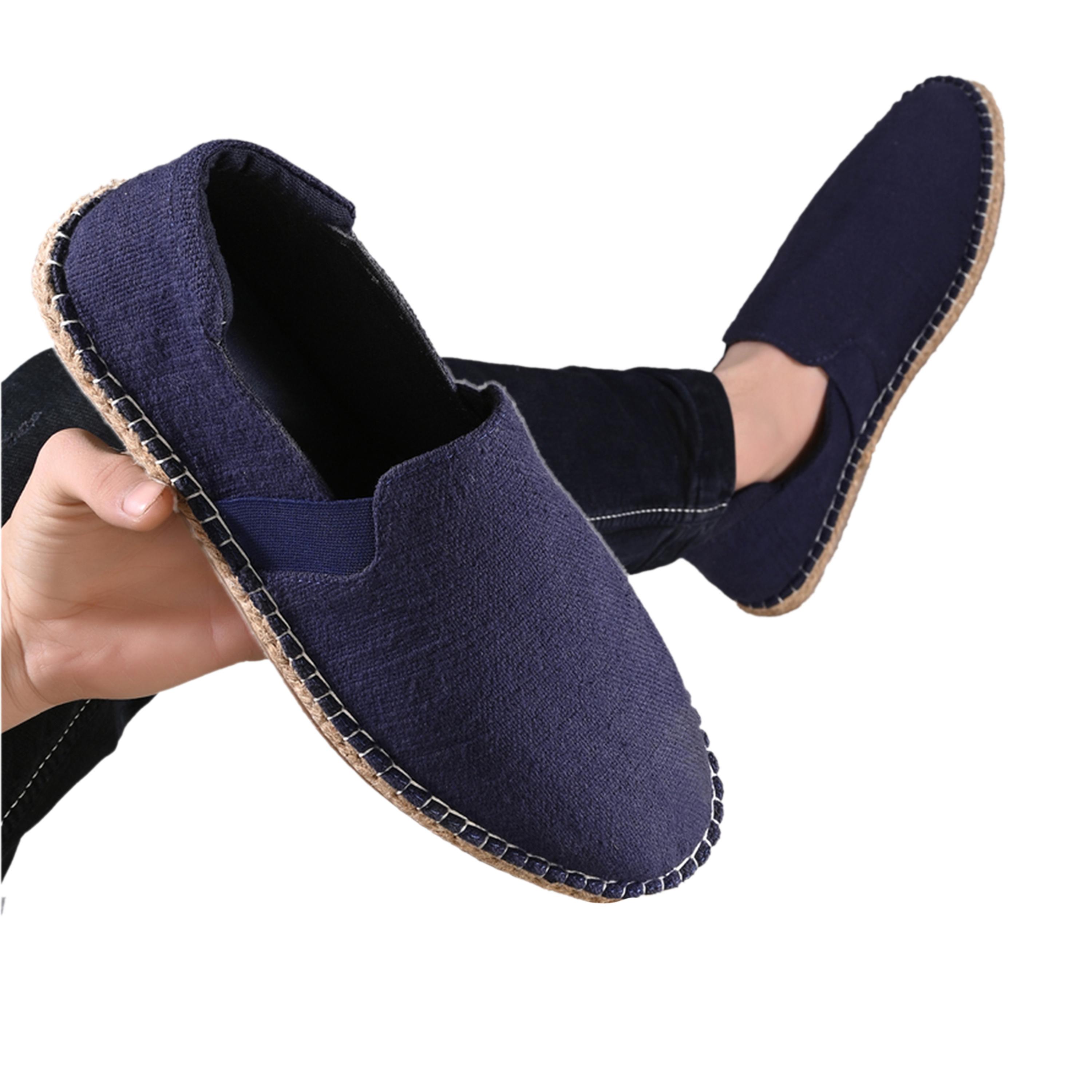 Styli Contrast Stitch Detail Slip On Espadrilles-men-shoes-loafersandmoccasins-image-2