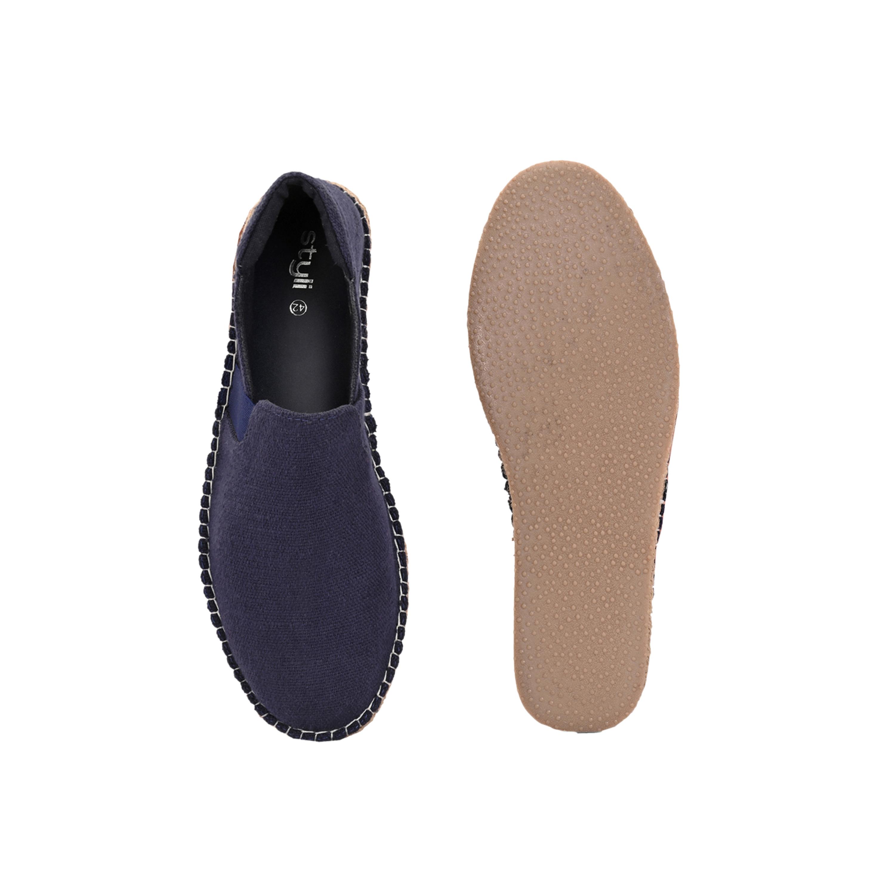 Styli Contrast Stitch Detail Slip On Espadrilles-men-shoes-loafersandmoccasins-image-5