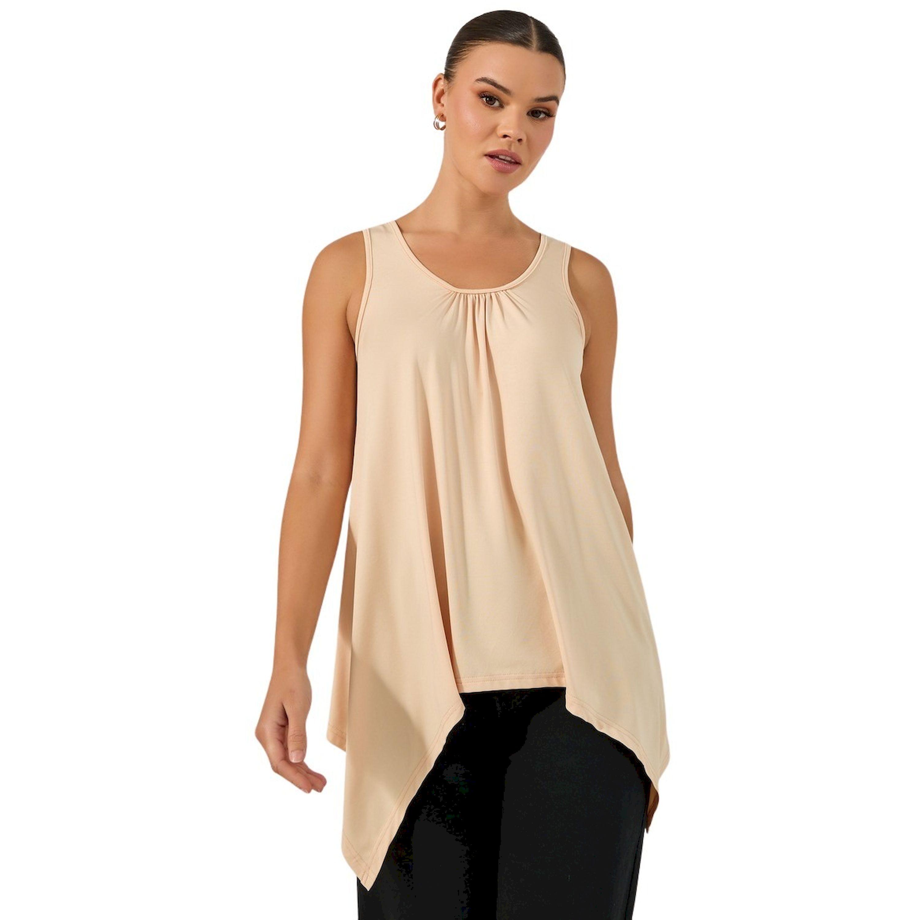 ستايلي -  بلوزة كامي سادة بدون أكمام بياقة دائرية-women-clothing-tshirts-image-1