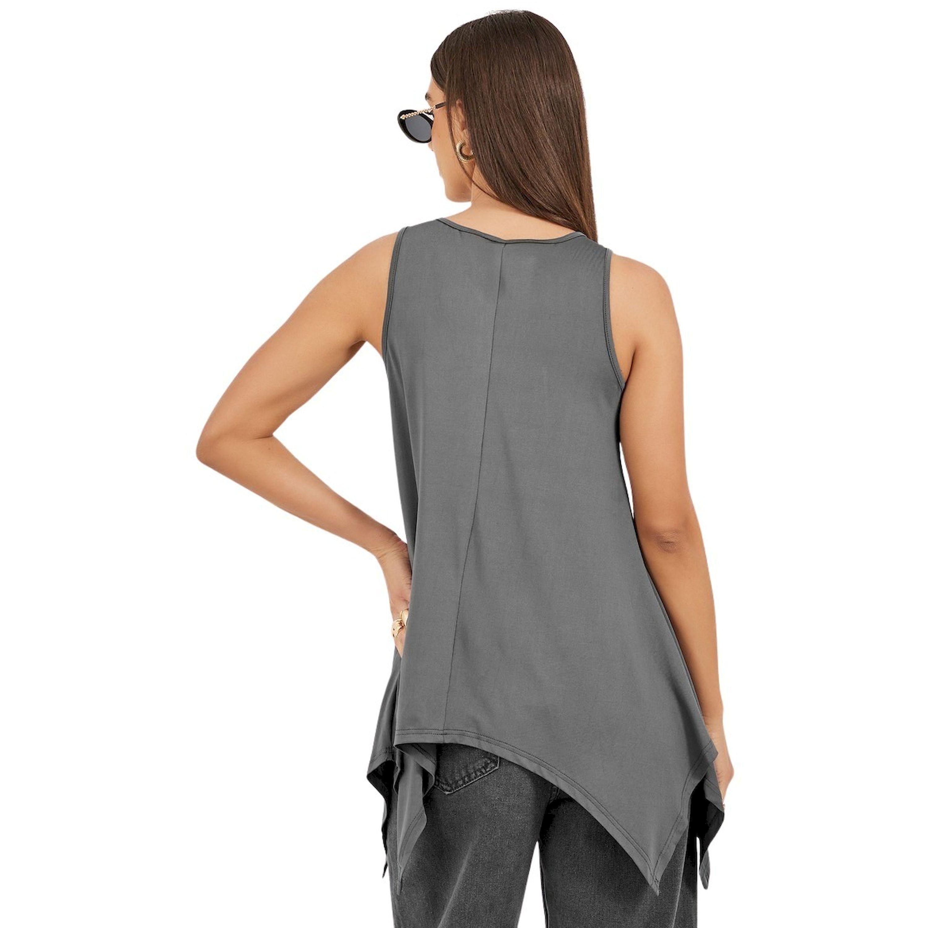 Styli Solid Round Neck Asymmetric Hem Cami Top-women-clothing-tshirts-image-4