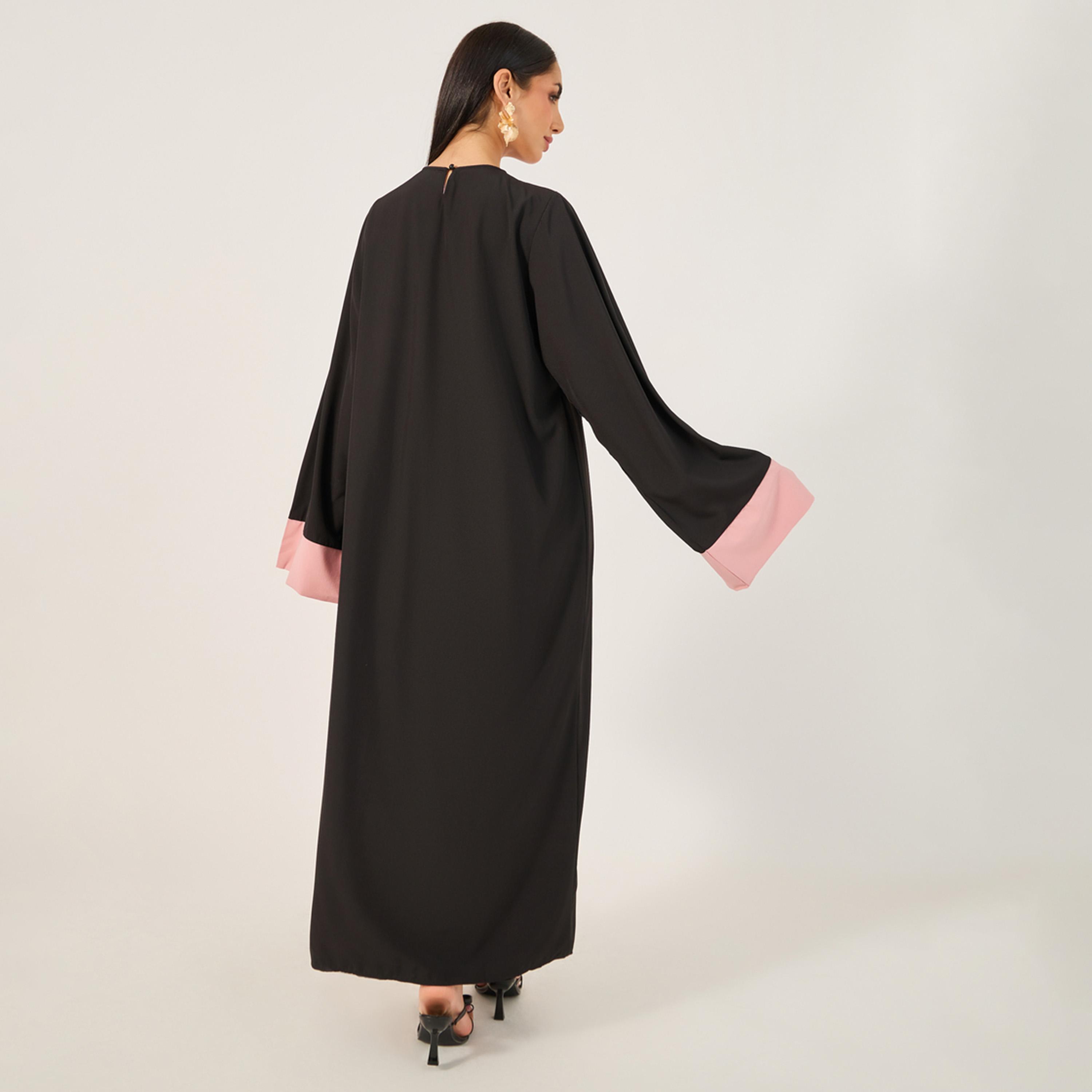 مجموعة من عباية بنمط كتل الالوان وفستان داخلي-women-arabicclothing-sets-image-5