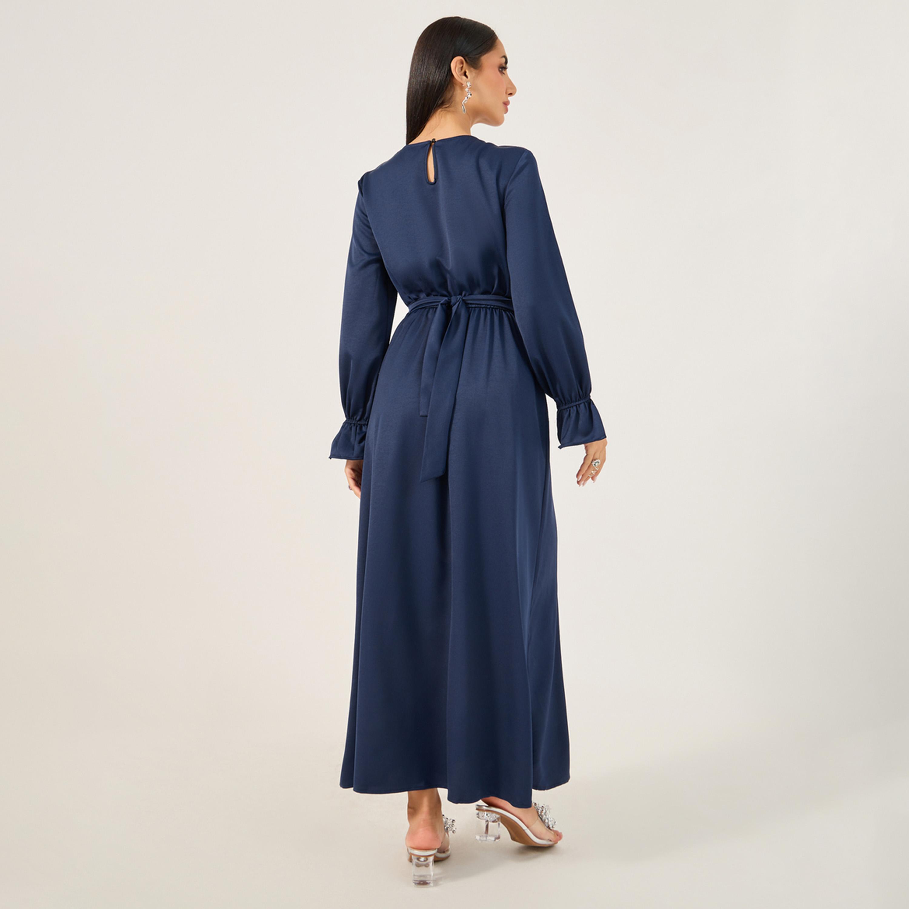 ستايلي-  جلابية سادة بأكمام واسعة-women-arabicclothing-jalabiyas-image-5