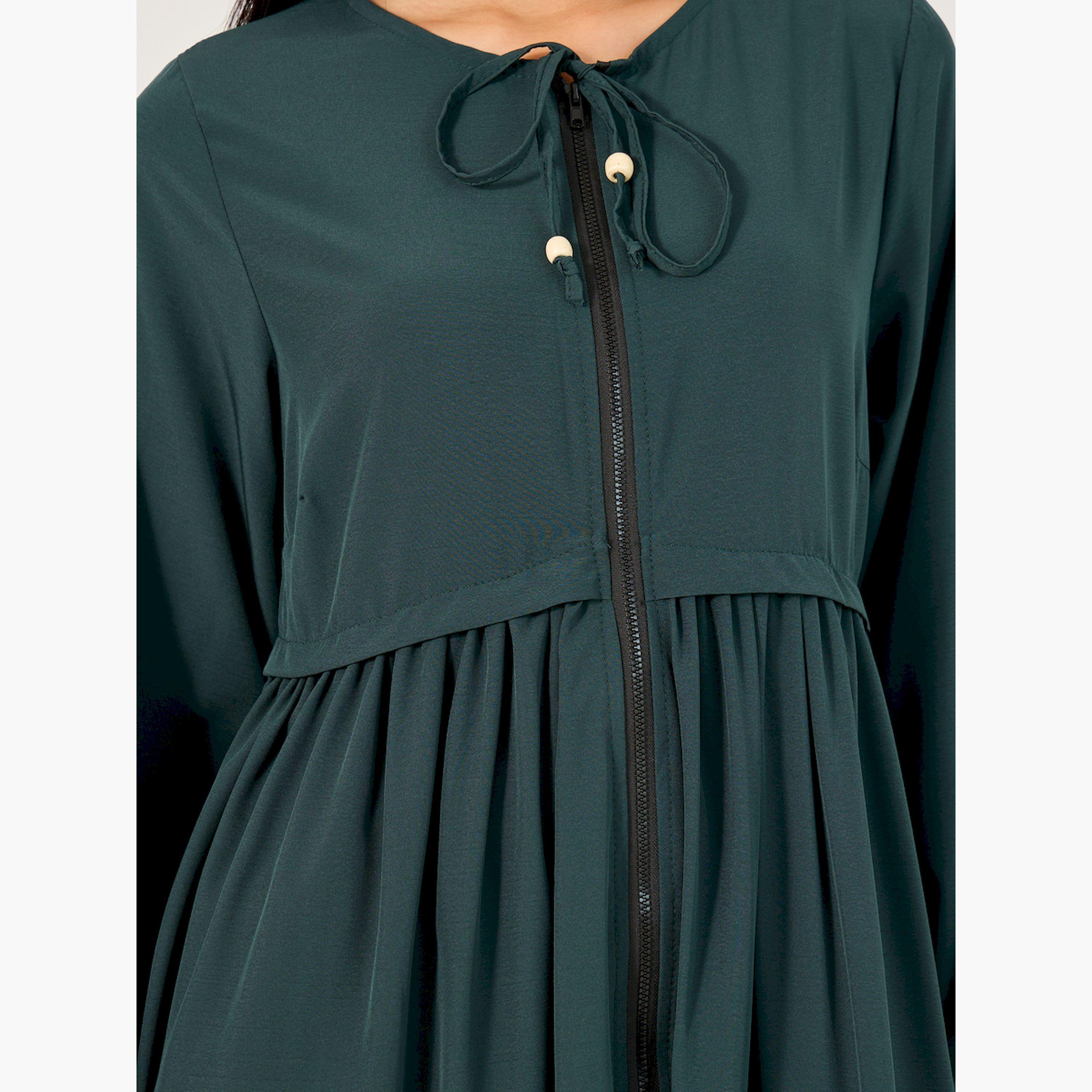 Styli Solid Long Sleeve Jalabiya-women-arabicclothing-jalabiyas-image-4