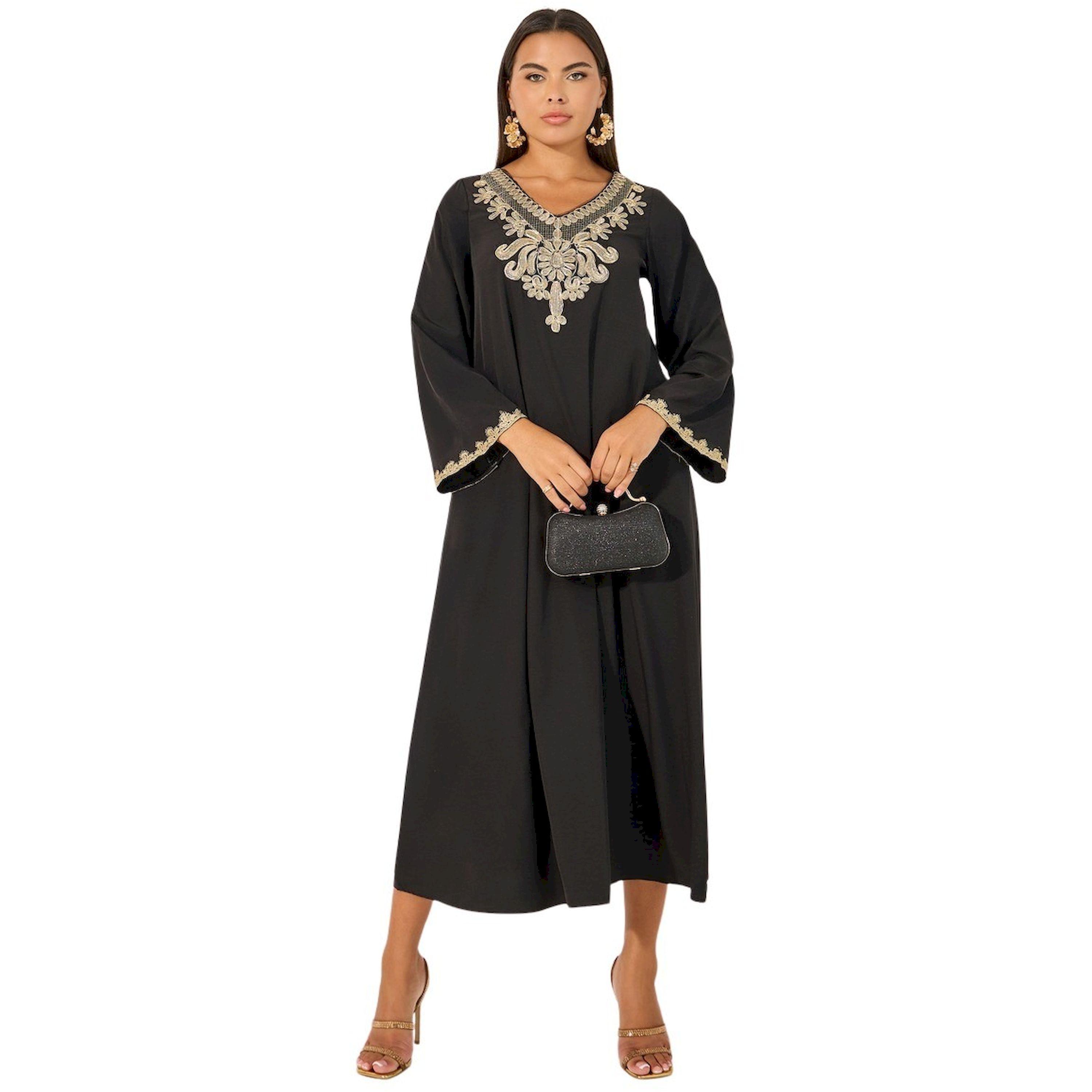 Styli Embroidered V Neck A-Line Jalabiya-women-arabicclothing-jalabiyas-image-2