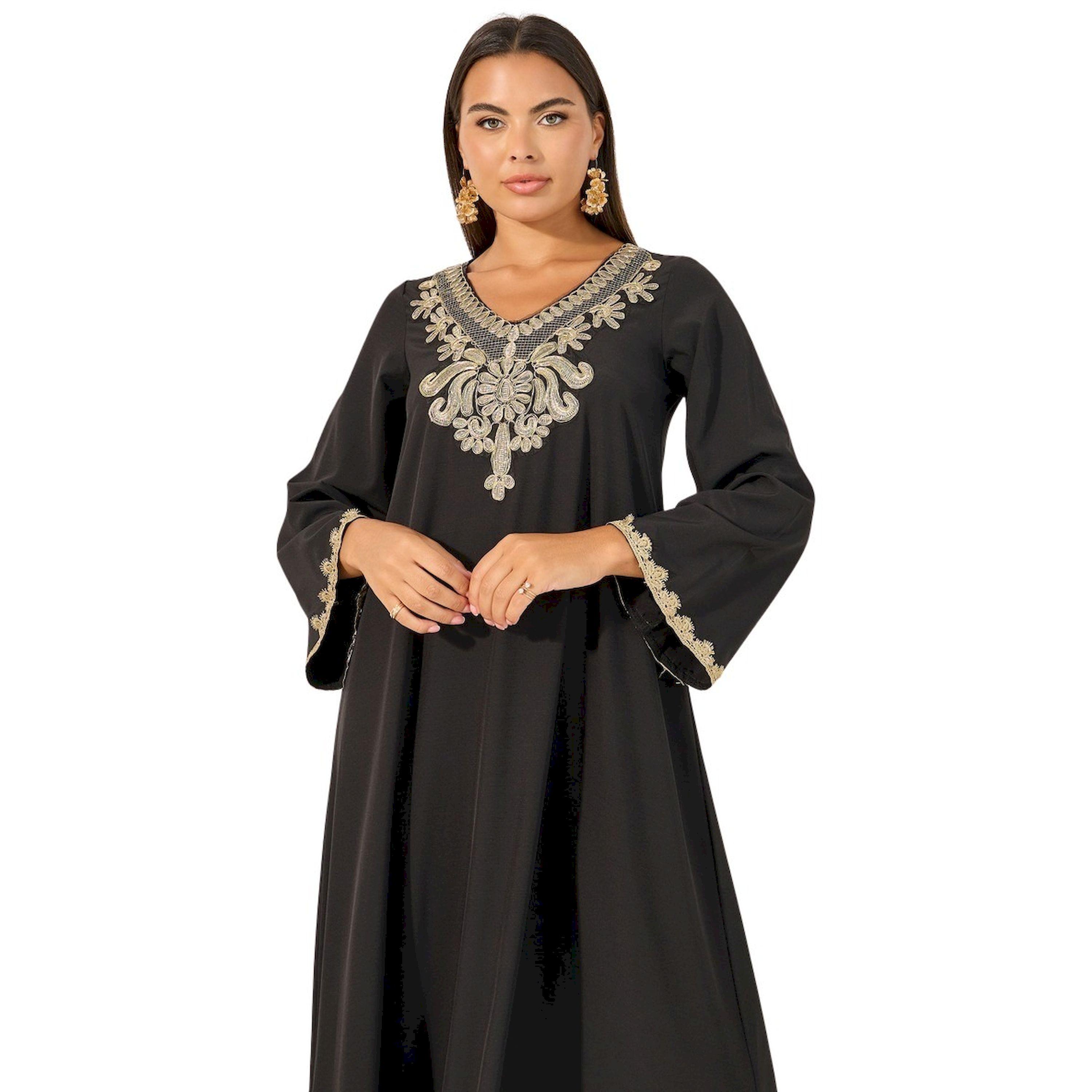 ستايلي - جلابية مطرزة بياقة V وقصة A-women-arabicclothing-jalabiyas-image-3