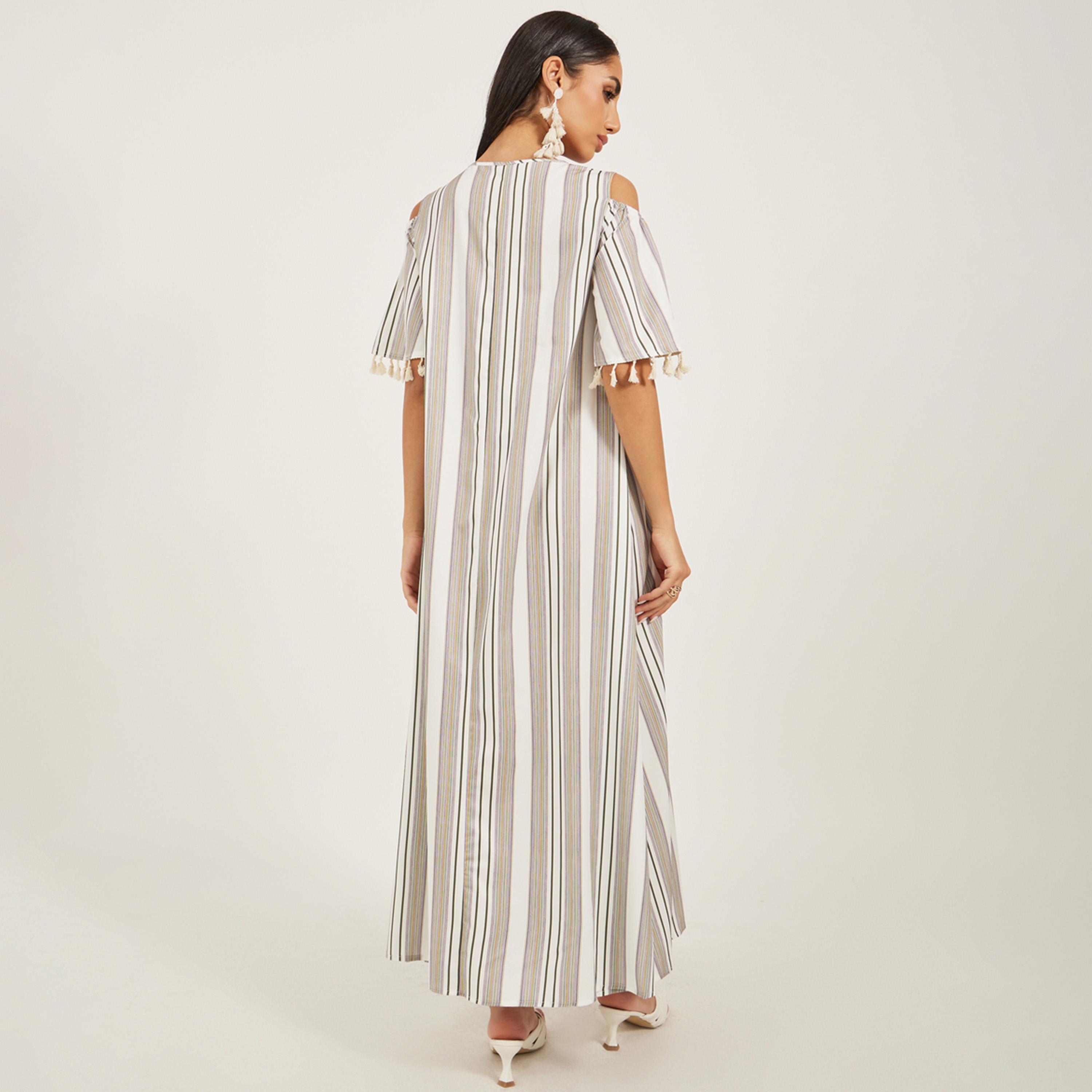 Styli Sriped Print Cold ShoulderMaxi Dress-women-clothing-dresses-image-5