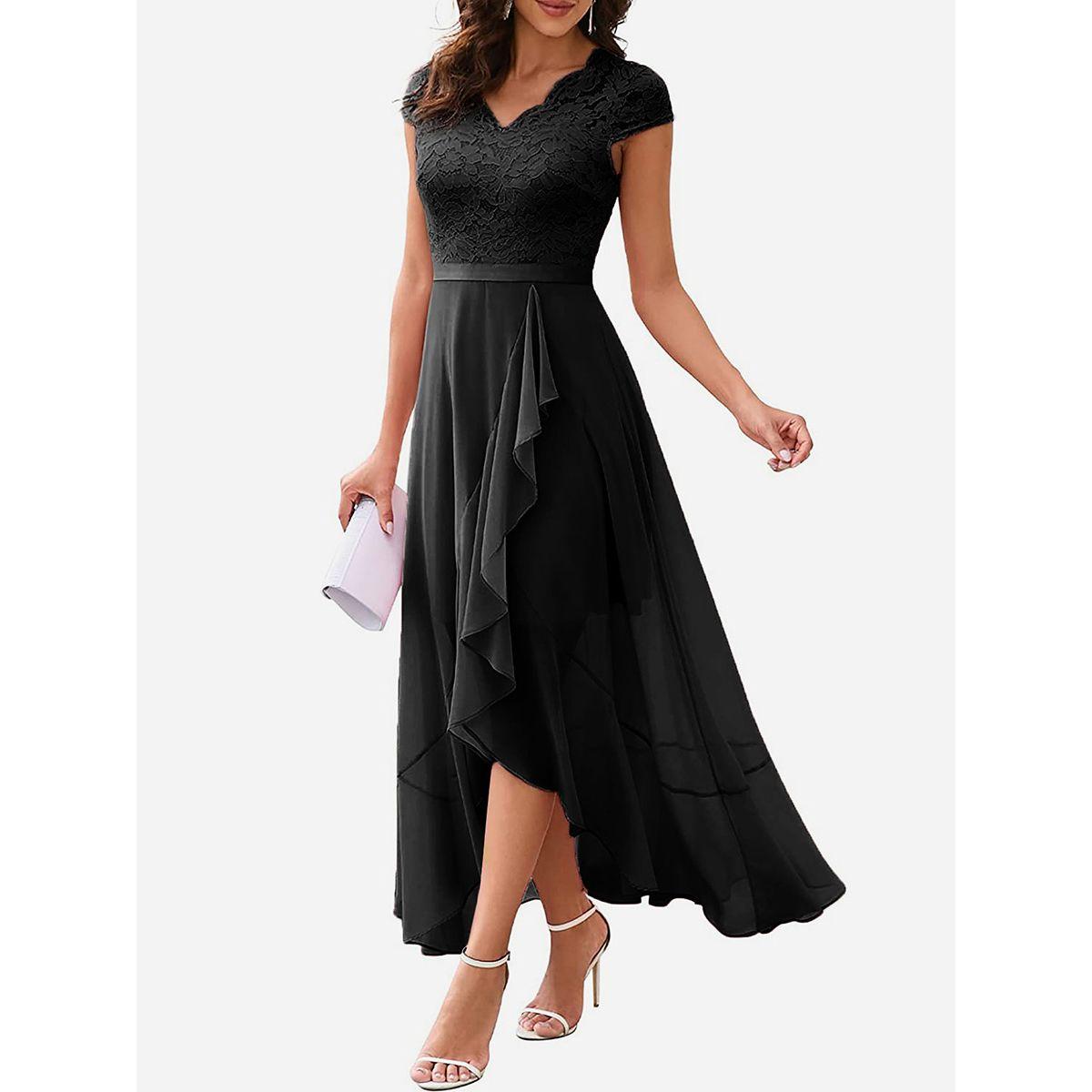 Styli Lace Insert Ruffled Detail A-Line Maxi Dress-women-clothing-dresses-image-2