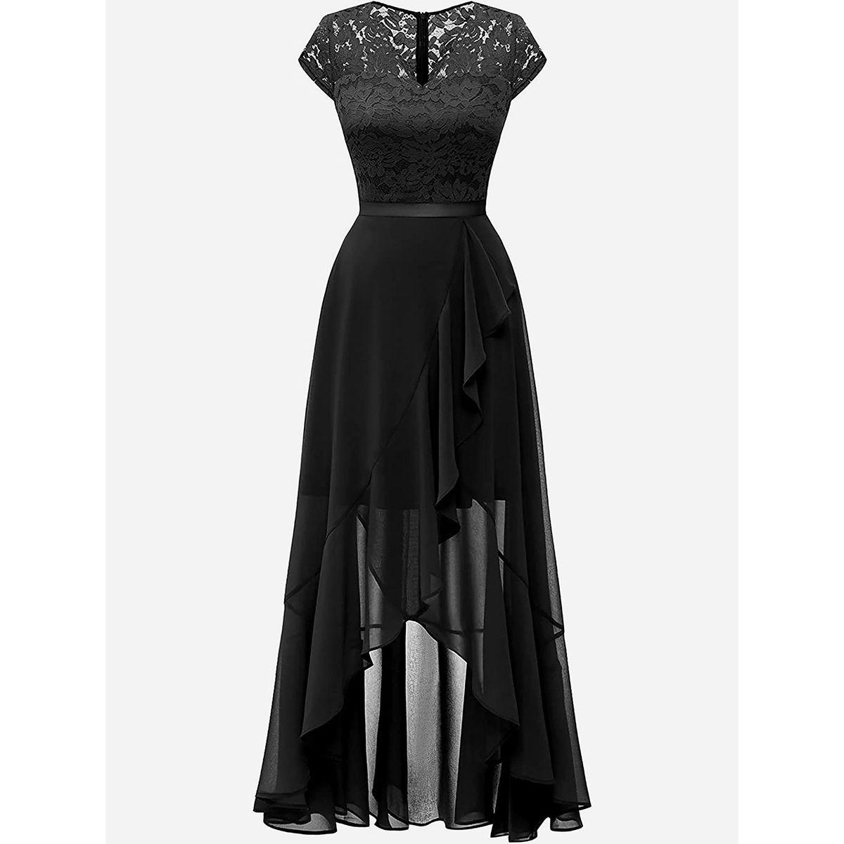 فستان طويل بتداخلات دانتيل وكشكش-women-clothing-dresses-image-3