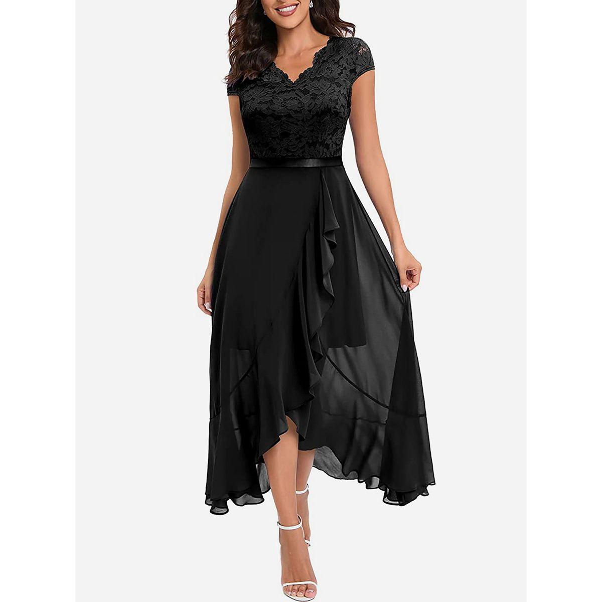 فستان طويل بتداخلات دانتيل وكشكش-women-clothing-dresses-image-5