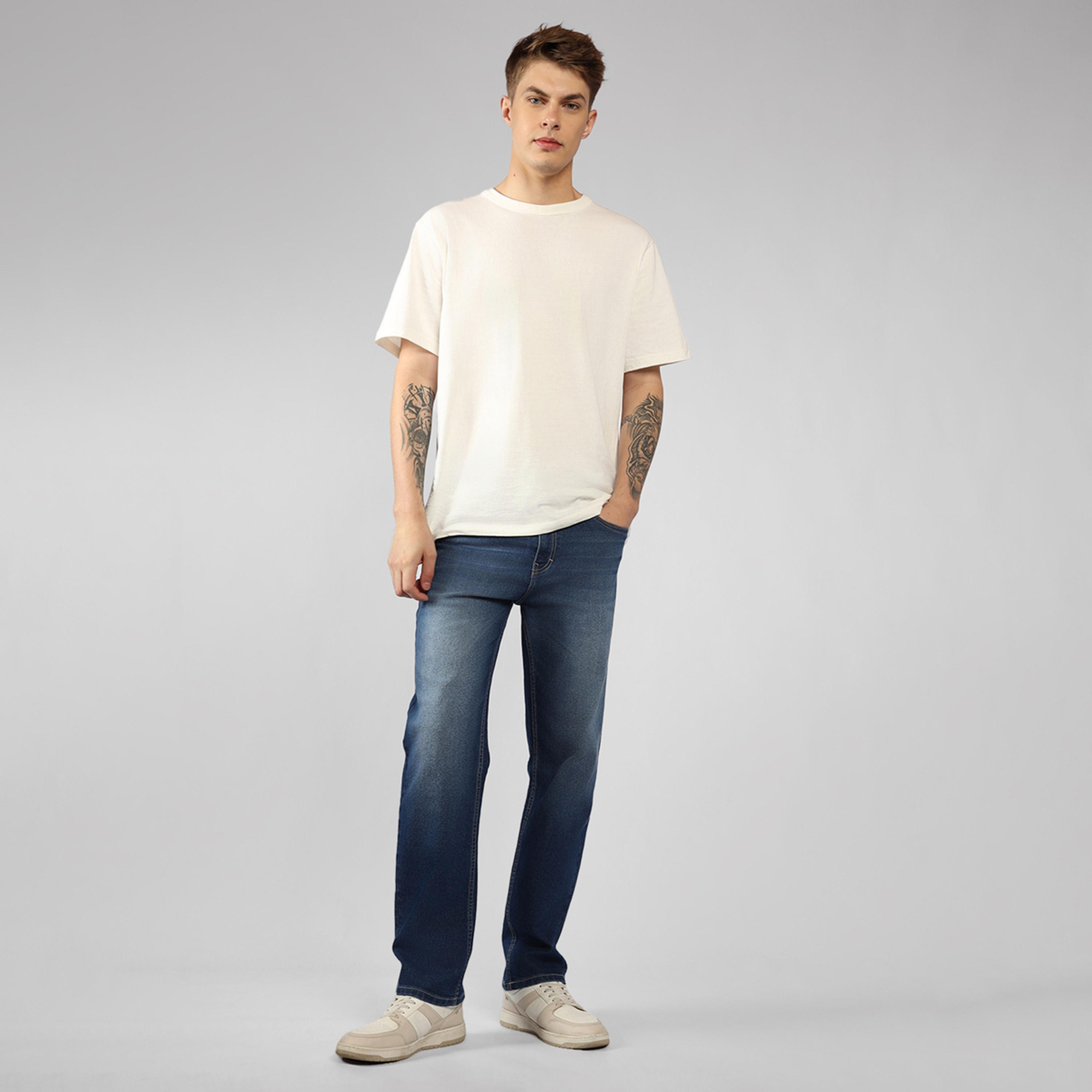 دينيس لينغو × ستايلي - بنطال جينز بخصر متوسط الارتفاع بقصّة مستقيمة وباهت-men-clothing-bottoms-jeans-image-5
