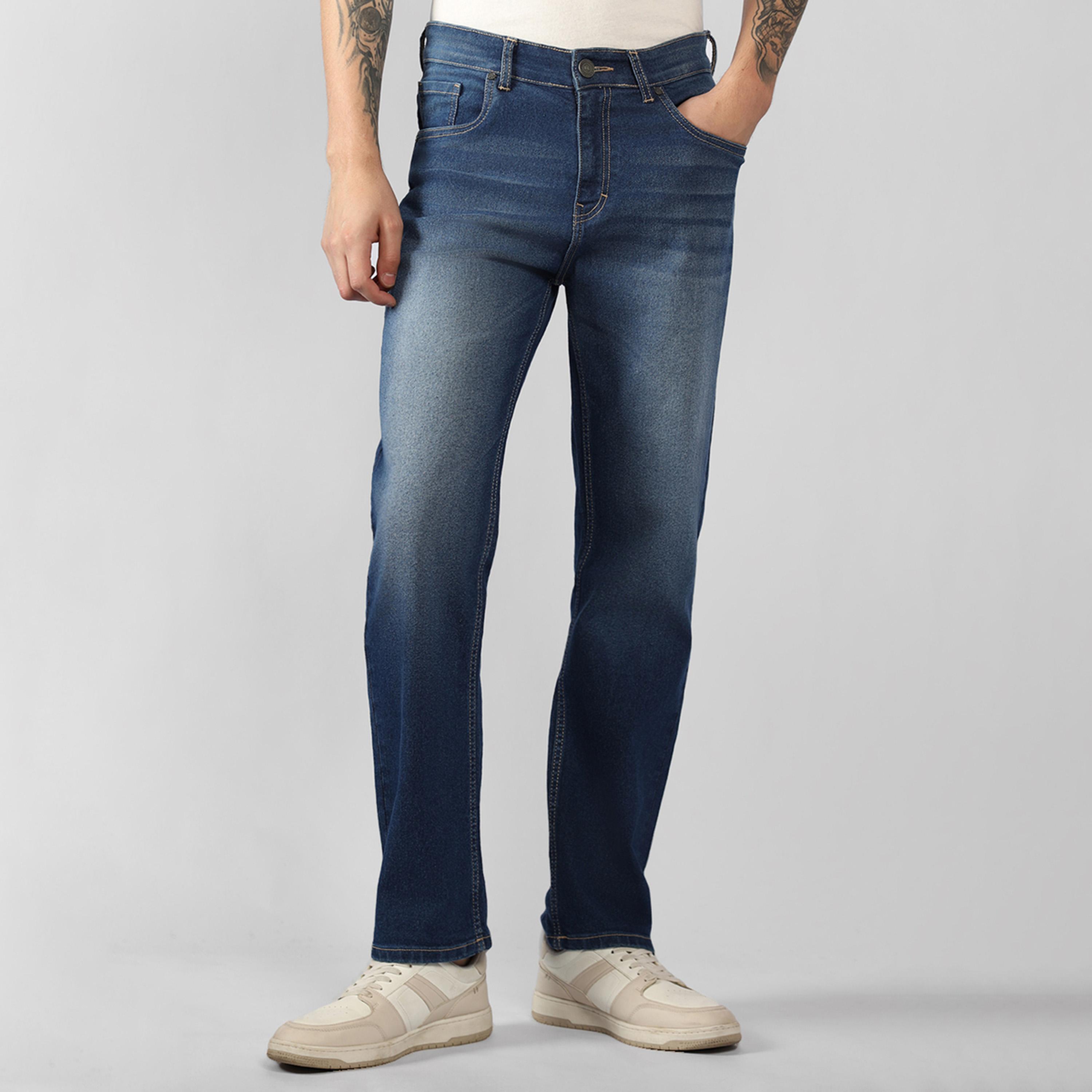 دينيس لينغو × ستايلي - بنطال جينز بخصر متوسط الارتفاع بقصّة مستقيمة وباهت-men-clothing-bottoms-jeans-image-6