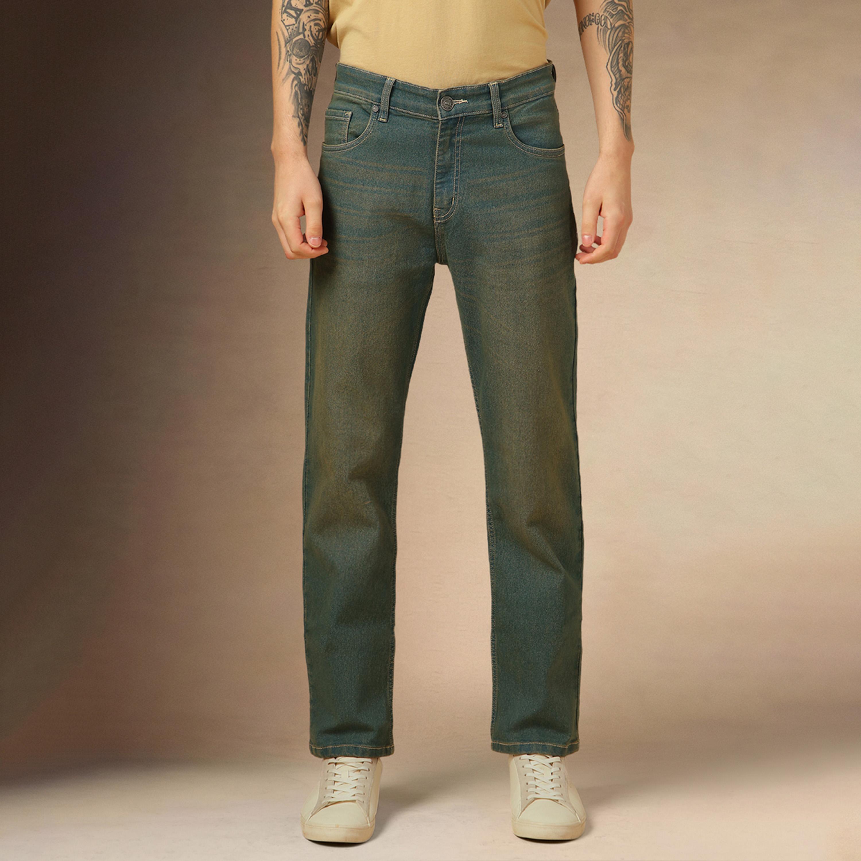 دينيس لينغو × ستايلي - بنطال جينز بخصر متوسط الارتفاع بقصّة مريحة وباهت-men-clothing-bottoms-jeans-image-6