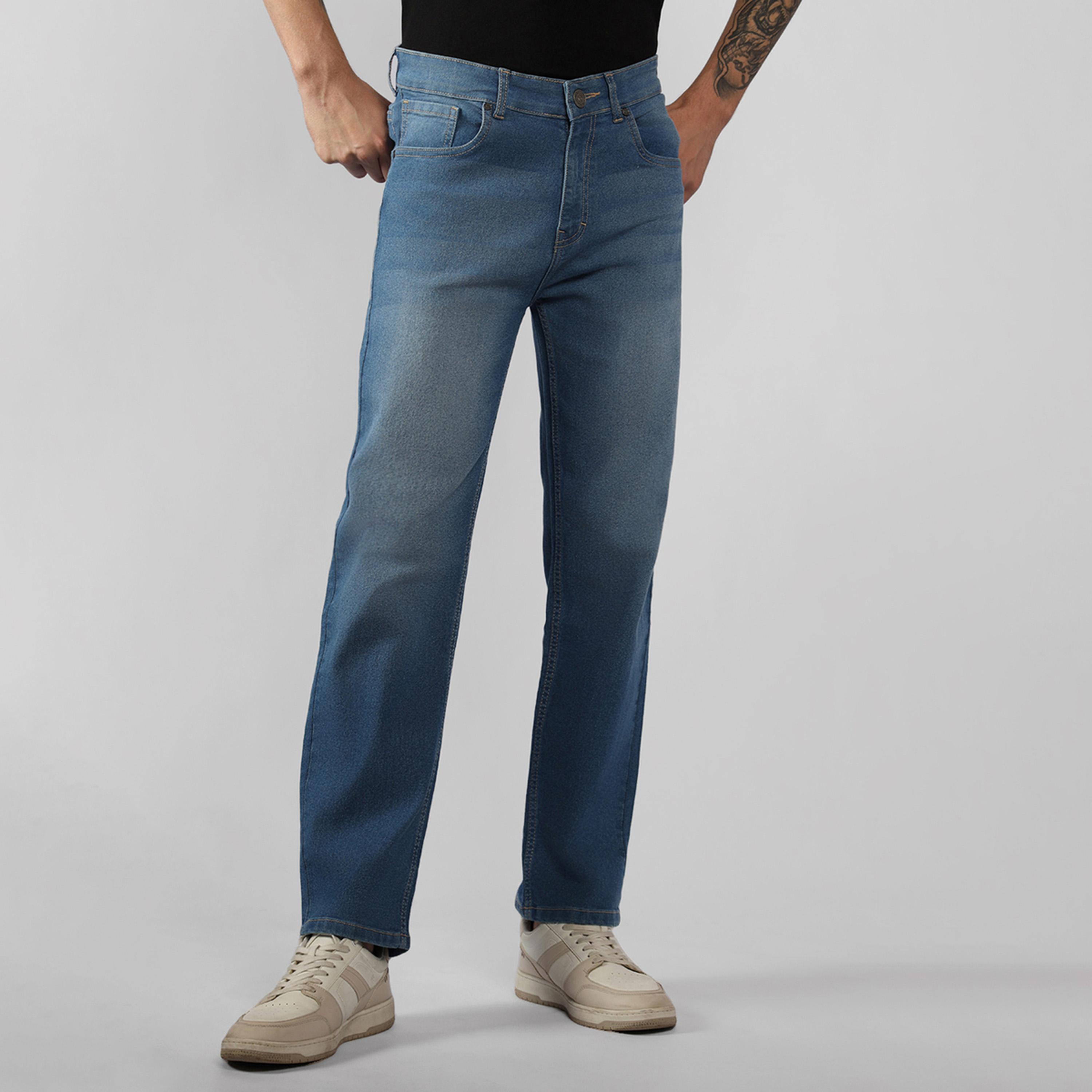 دينيس لينغو × ستايلي - بنطال جينز بخصر متوسط الارتفاع بقصّة مستقيمة وباهت-men-clothing-bottoms-jeans-image-6