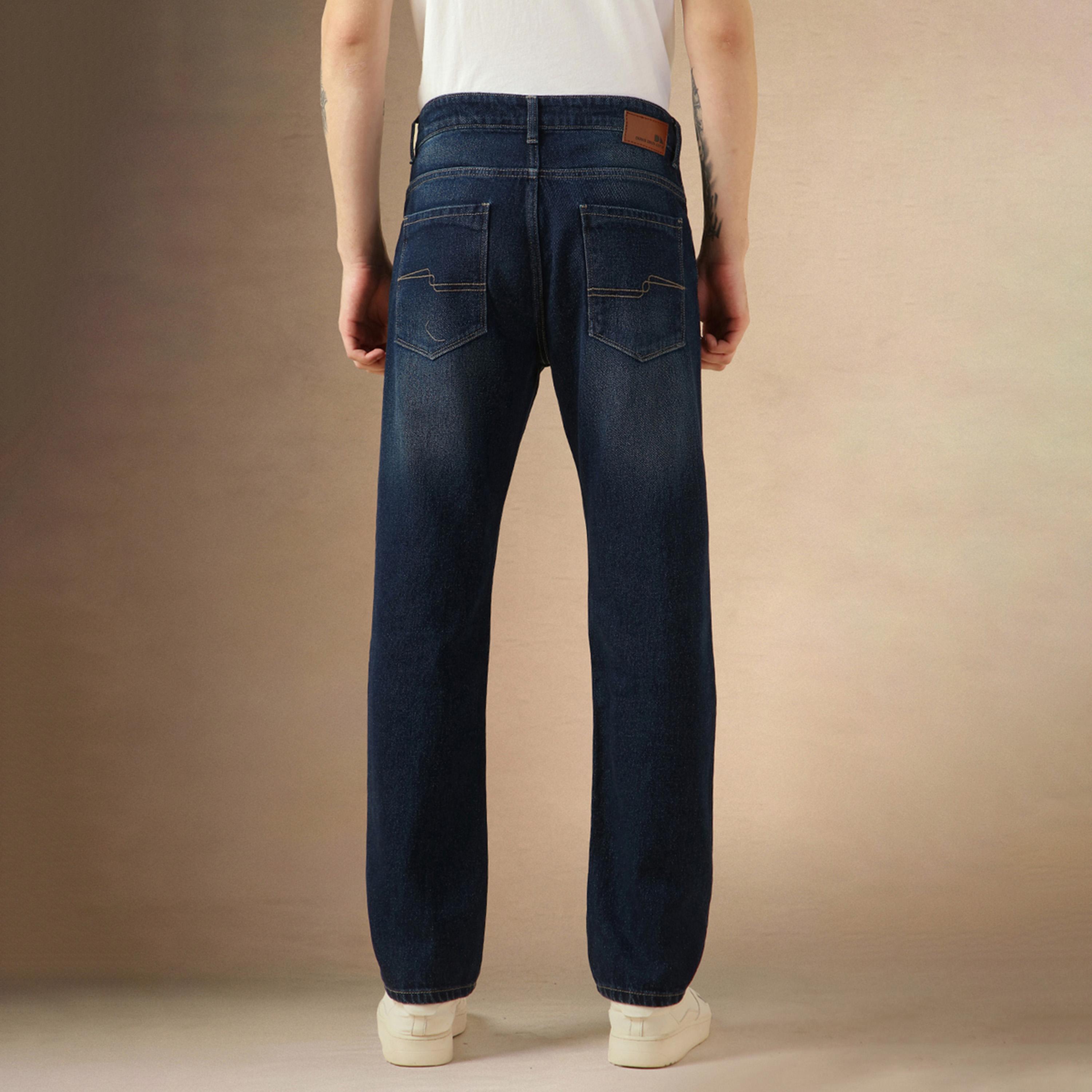 دينيس لينغو × ستايلي - بنطال جينز بخصر متوسط الارتفاع بقصّة مستقيمة وباهت-men-clothing-bottoms-jeans-image-3