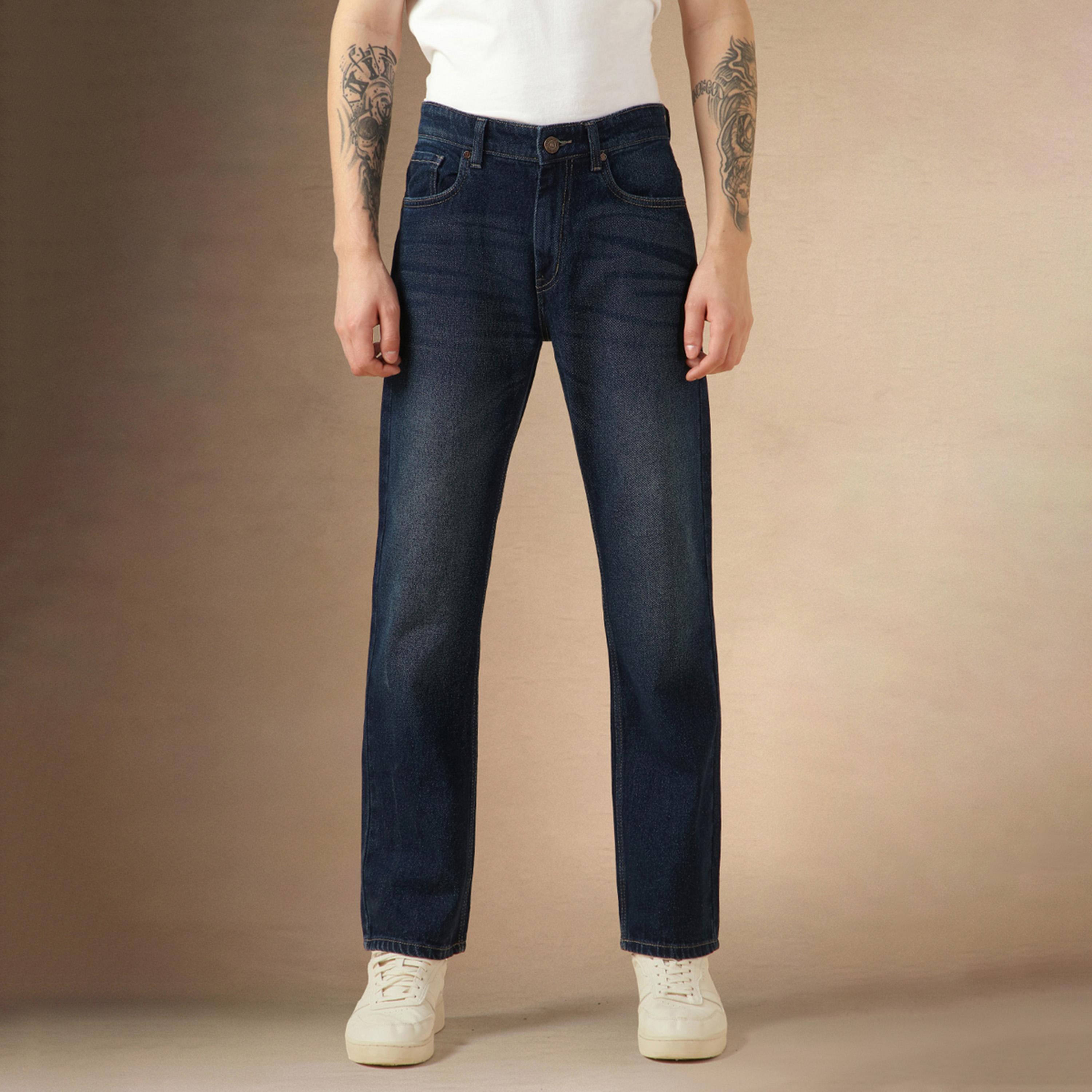 دينيس لينغو × ستايلي - بنطال جينز بخصر متوسط الارتفاع بقصّة مستقيمة وباهت-men-clothing-bottoms-jeans-image-6