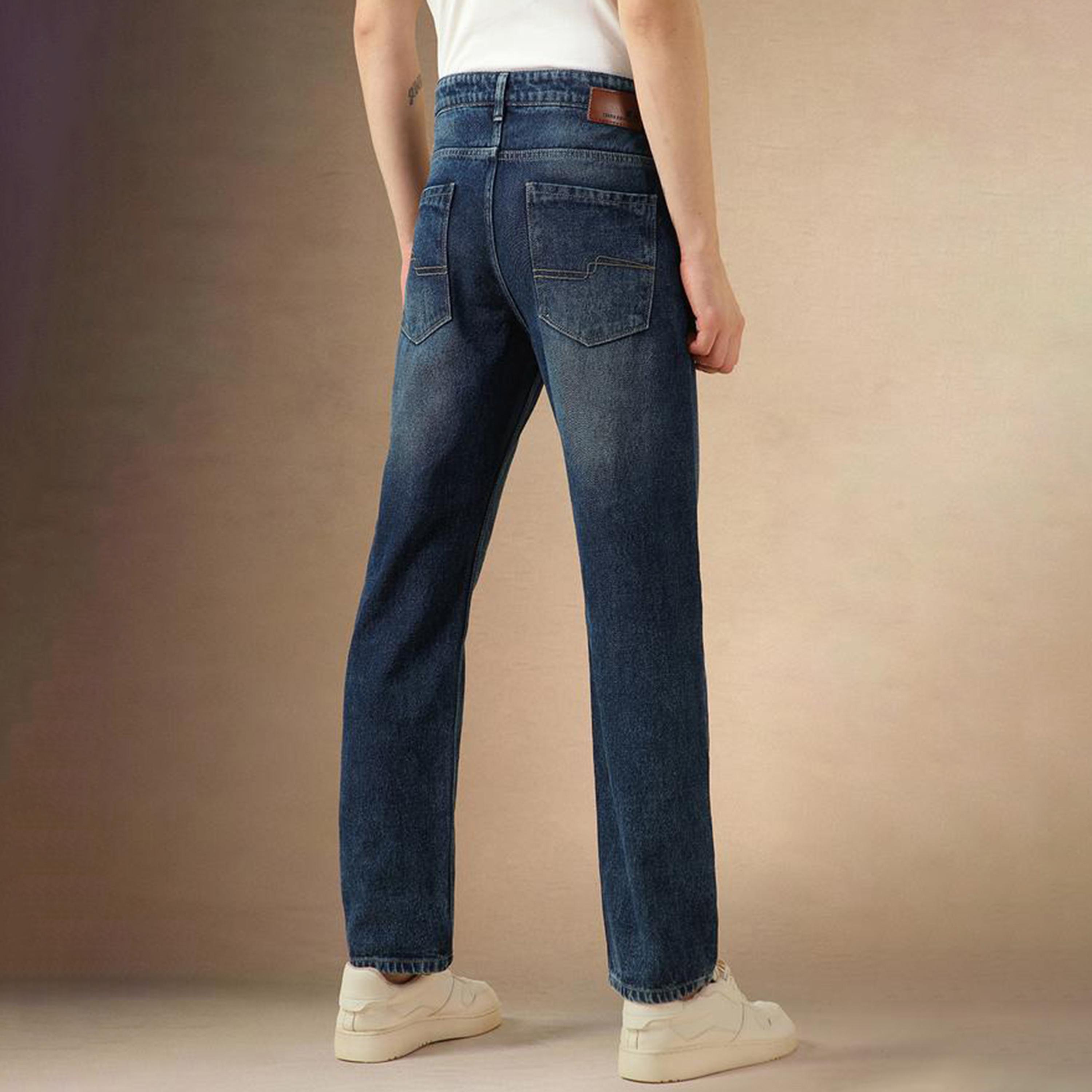 دينيس لينغو × ستايلي - بنطال جينز بخصر متوسط الارتفاع بقصّة مستقيمة وباهت-men-clothing-bottoms-jeans-image-3