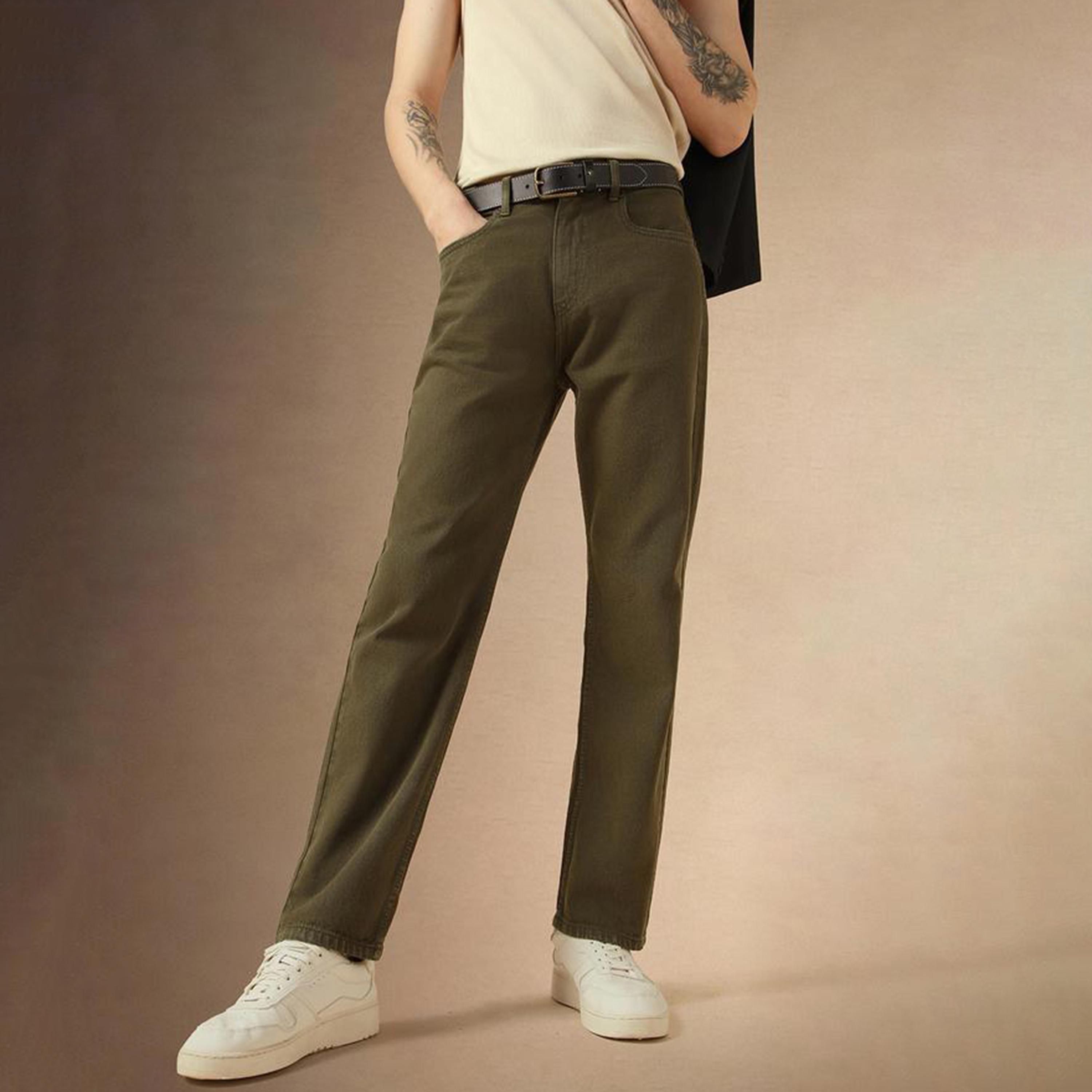 دينيس لينغو × ستايلي - بنطال جينز بخصر متوسط الارتفاع بقصّة مستقيمة-men-clothing-bottoms-jeans-image-1