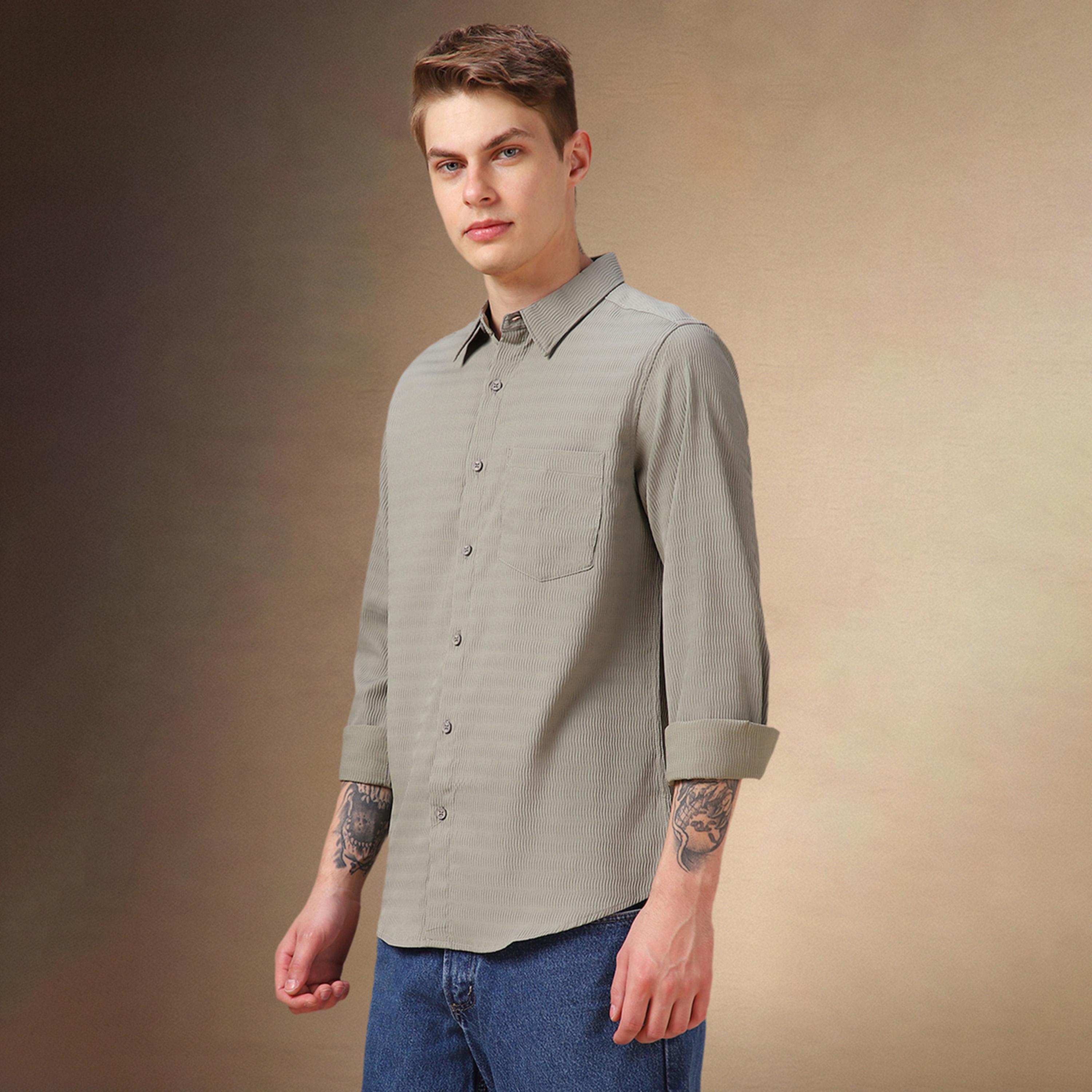 Dennis Lingo X Styli Textured Regular Fit Collared Shirt With Pocket-men-clothing-shirts-image-2