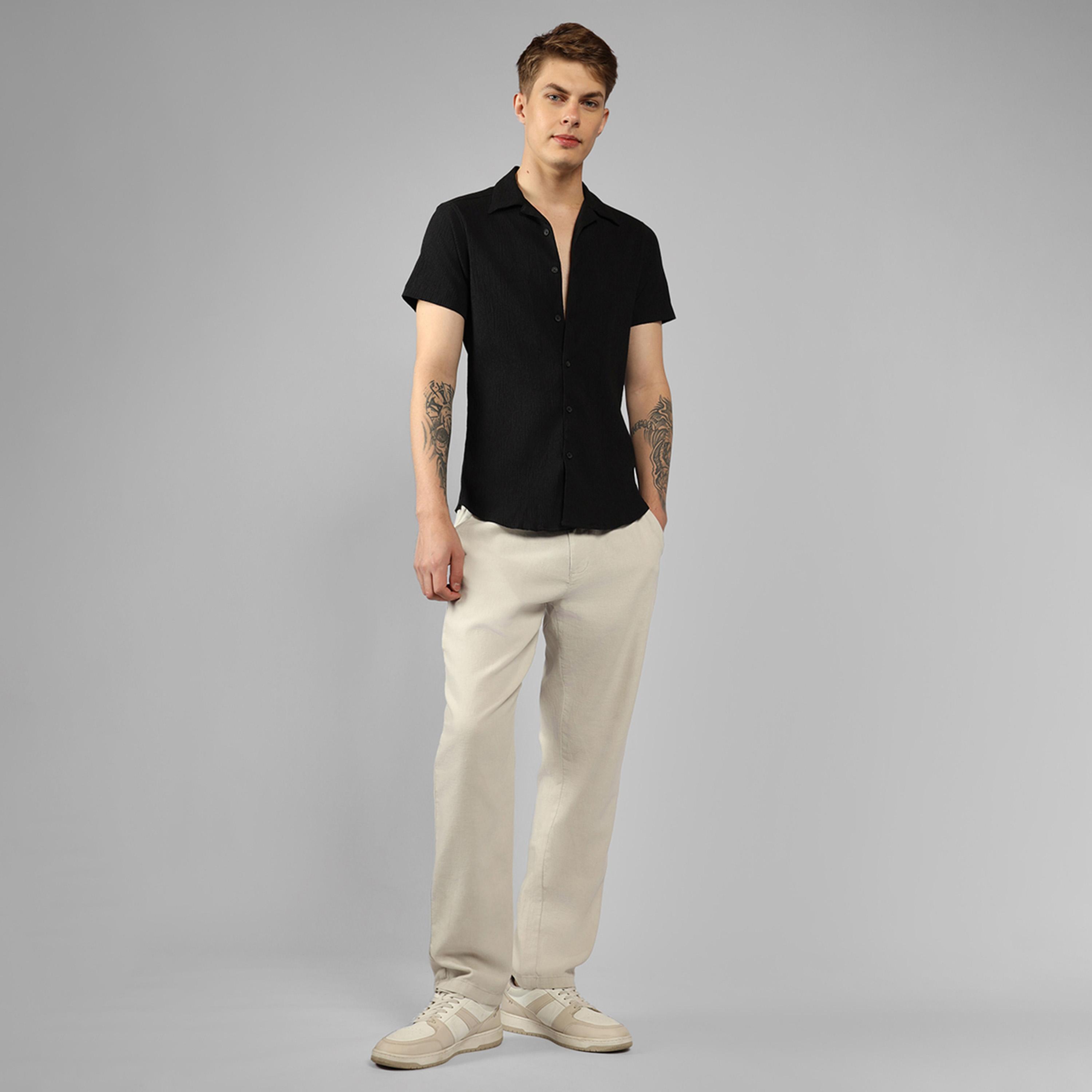 Dennis Lingo X Styli Solid Relaxed Fit Spread Collar Shirt-men-clothing-shirts-image-4