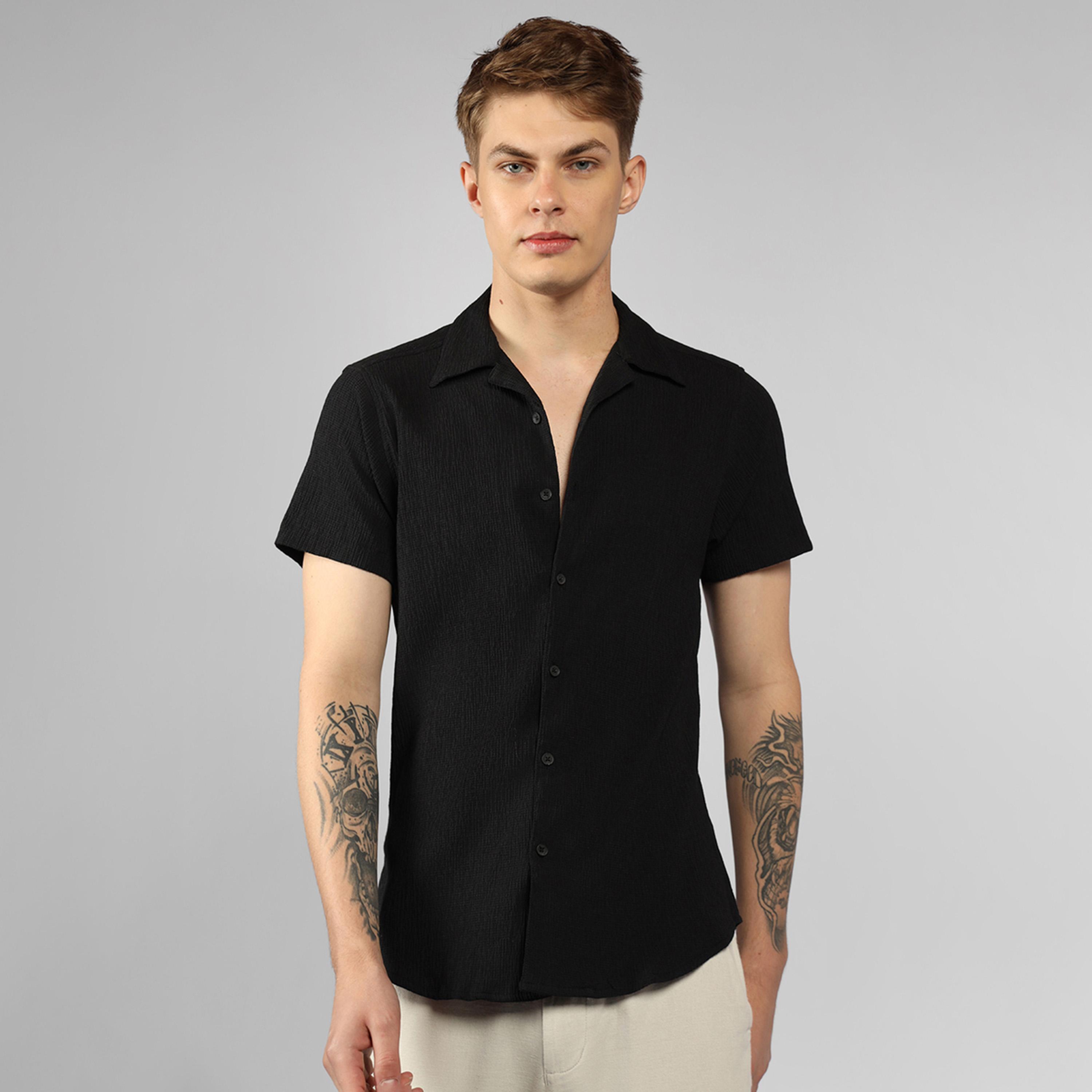 Dennis Lingo X Styli Solid Relaxed Fit Spread Collar Shirt-men-clothing-shirts-image-5