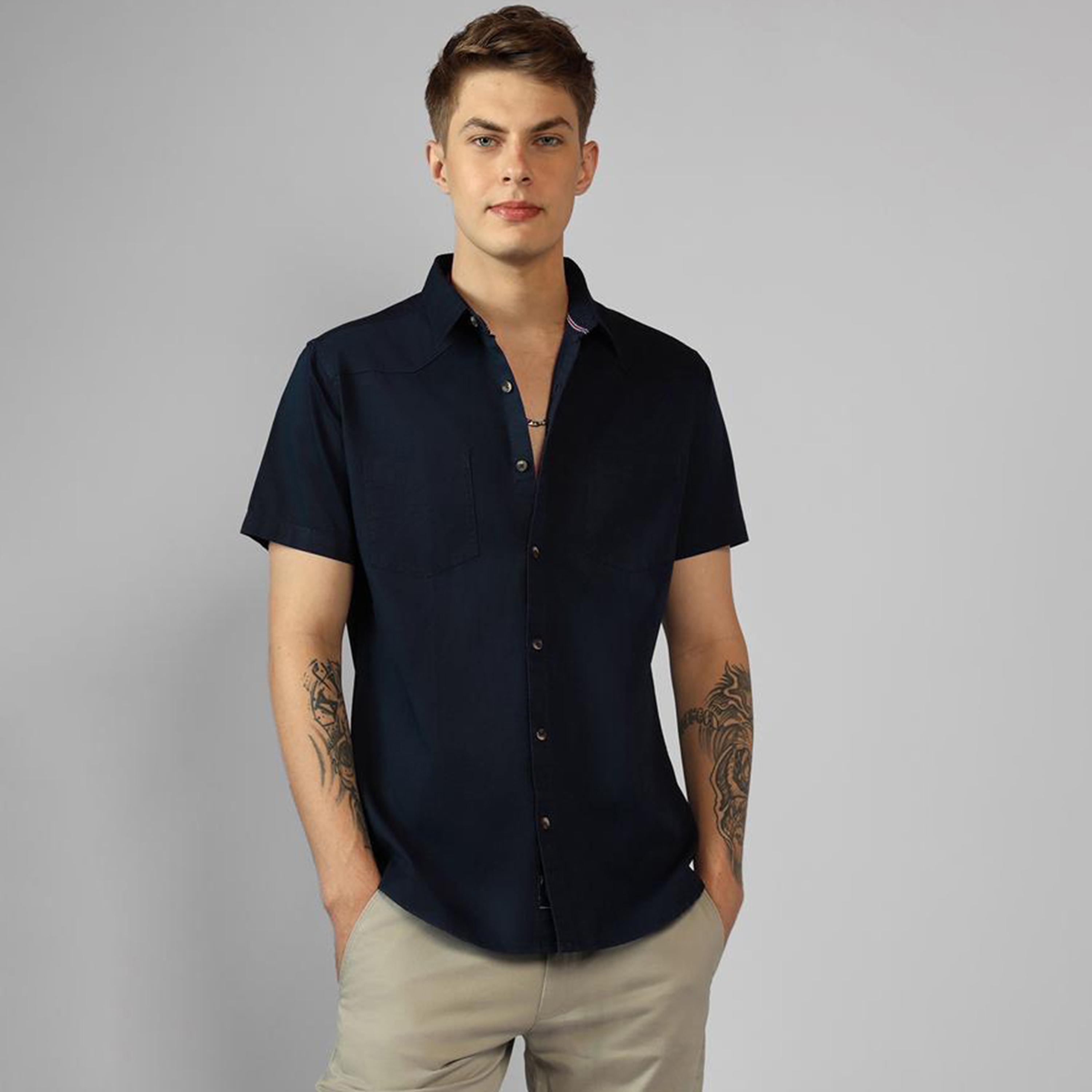 Dennis Lingo X Styli Solid Regular Fit Collared Shirt With Pockets-men-clothing-shirts-image-6