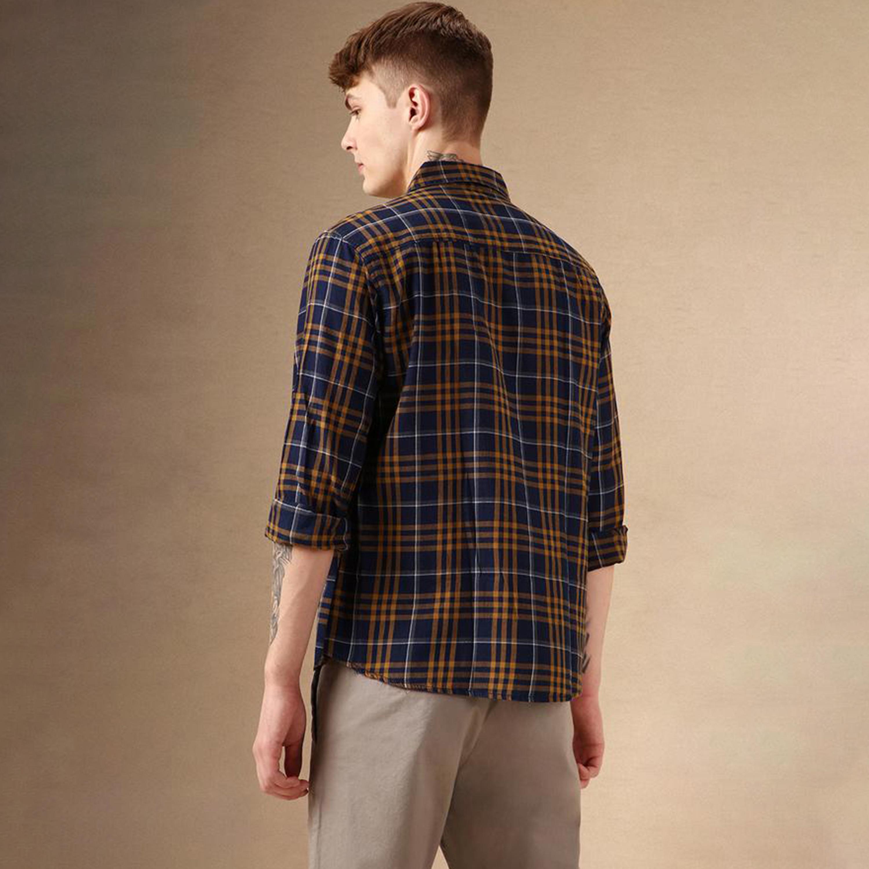 Dennis Lingo X Styli Checked Regular Fit Spread Collar Shirt-men-clothing-shirts-image-3